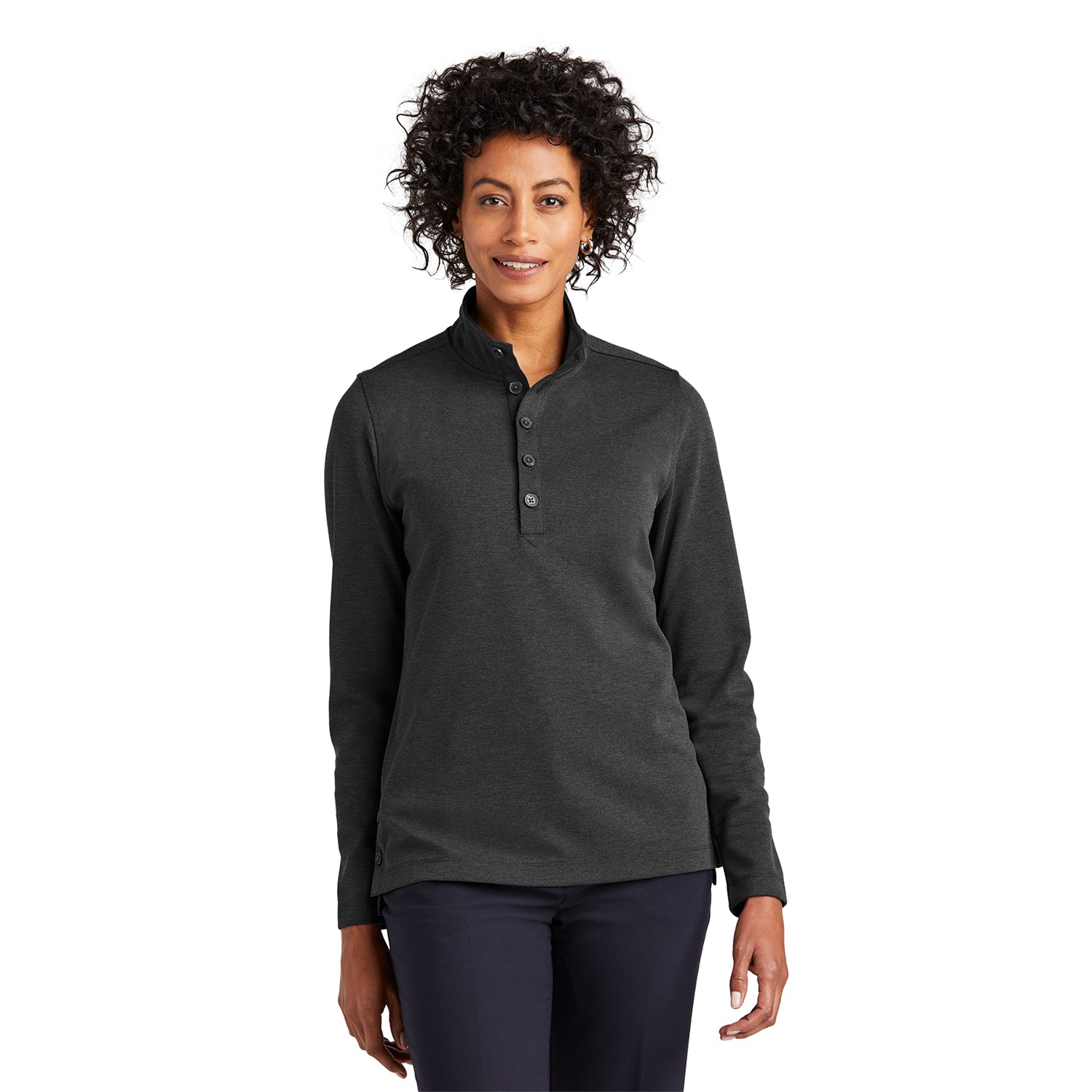 Brooks Brothers Women's Mid-Layer Stretch 1/2-Button Embroidered