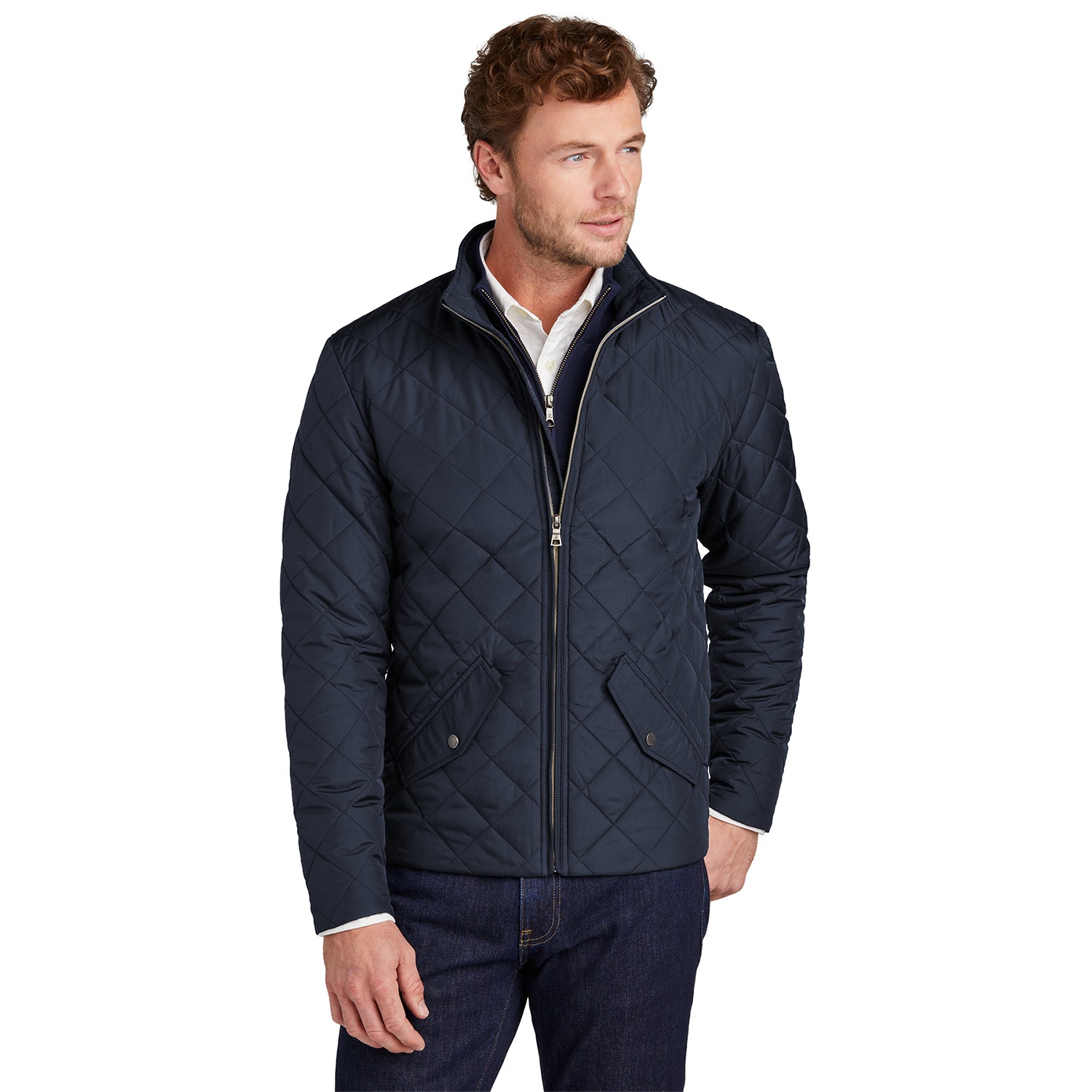 Brooks Brothers Quilted Embroidered Jacket - Night Blue Navy
