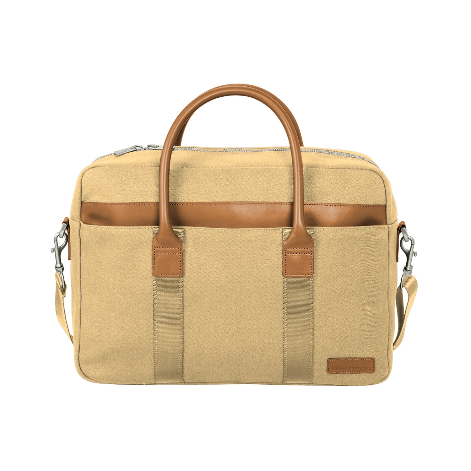 Brooks Brothers Wells Briefcase Embroidered - Ledger Khaki
