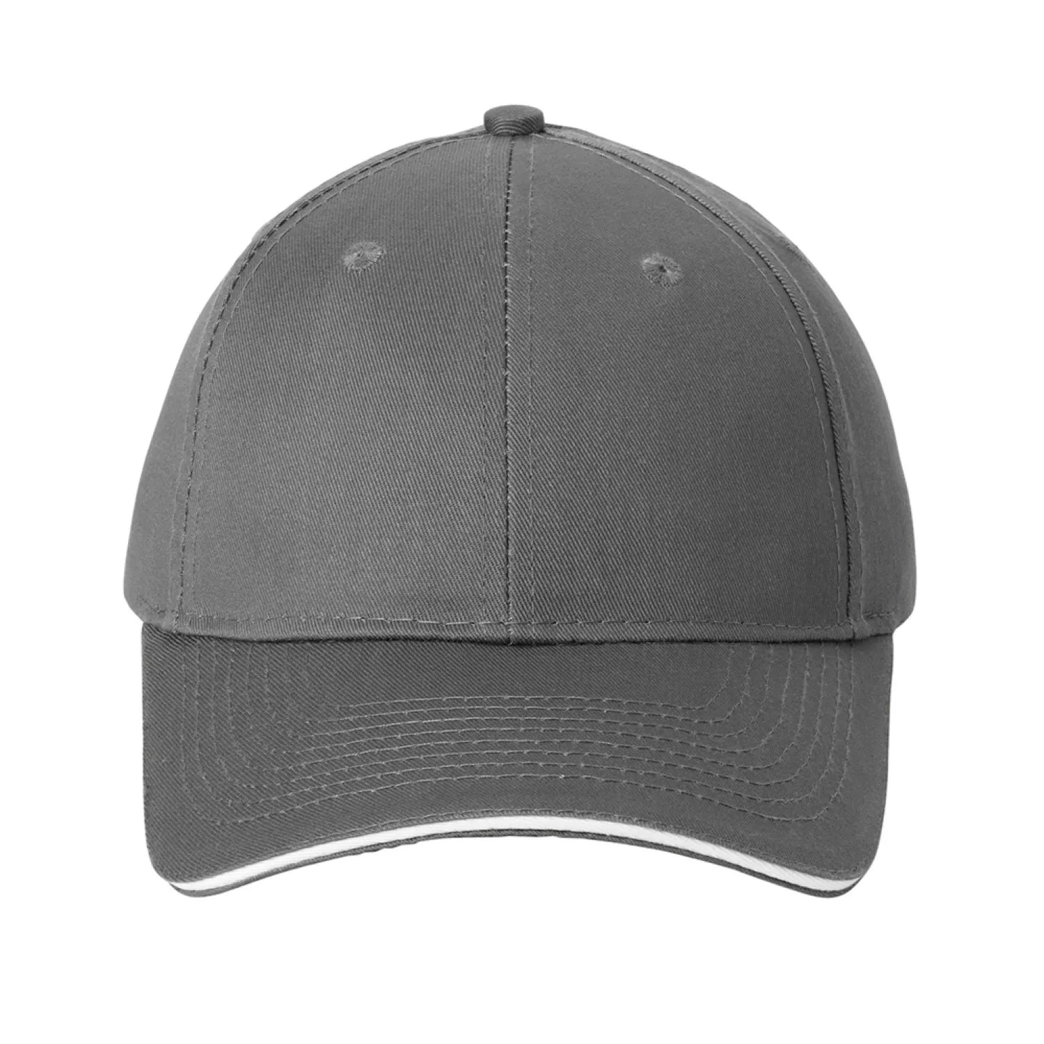 Port & Company - Sandwich Bill Embroidered Cap - Charcoal Grey/White