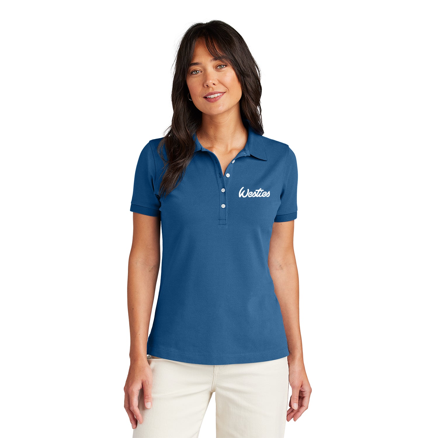 Brooks Brothers Brooks Brothers Women's Pima Cotton Pique Embroidered Polo - Charter Blue