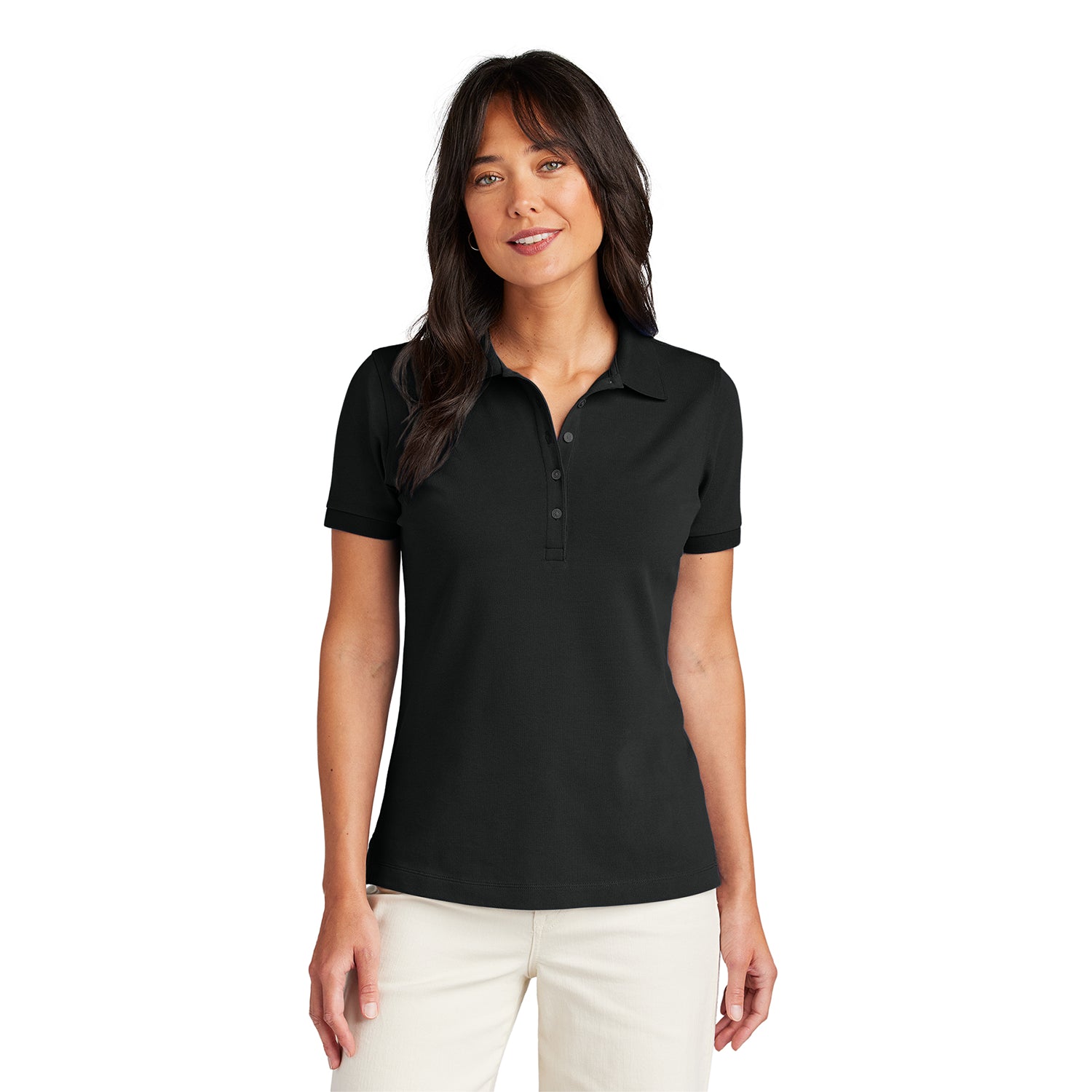 Brooks Brothers Brooks Brothers Women's Pima Cotton Pique Embroidered Polo - Deep Black