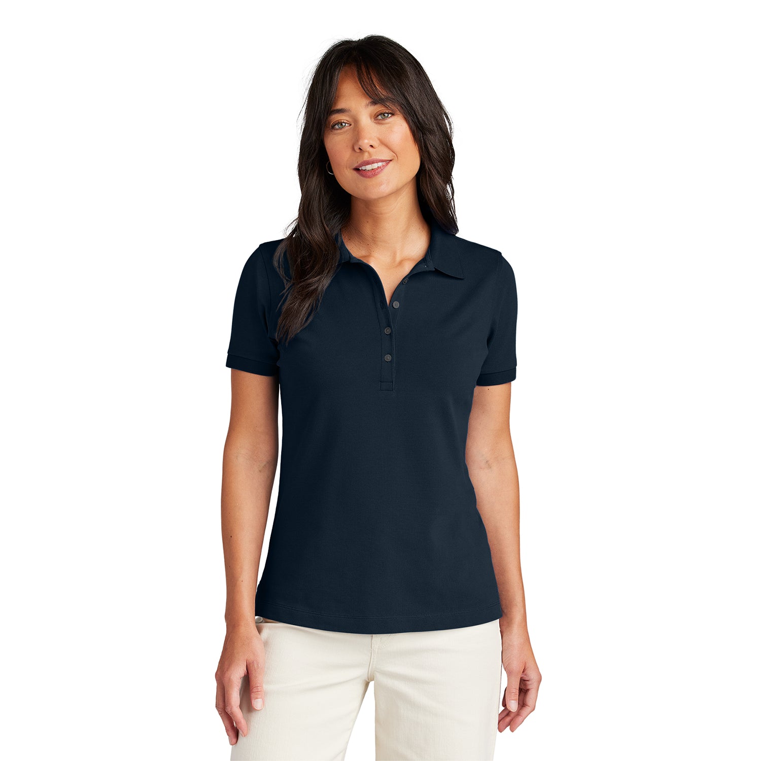 Brooks Brothers Brooks Brothers Women's Pima Cotton Pique Embroidered Polo - Navy Blue Blazer