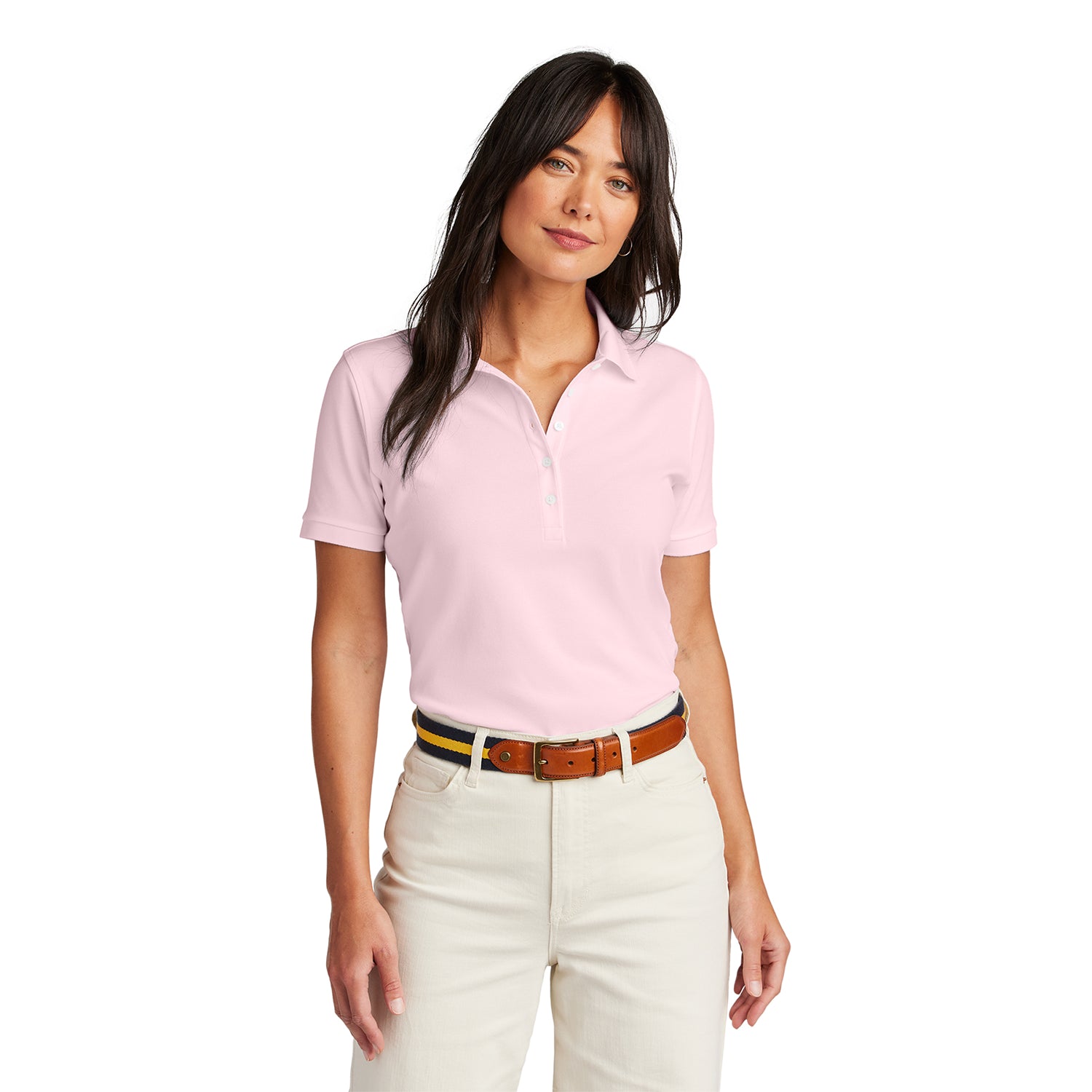Brooks Brothers Brooks Brothers Women's Pima Cotton Pique Embroidered Polo - Pearl Pink