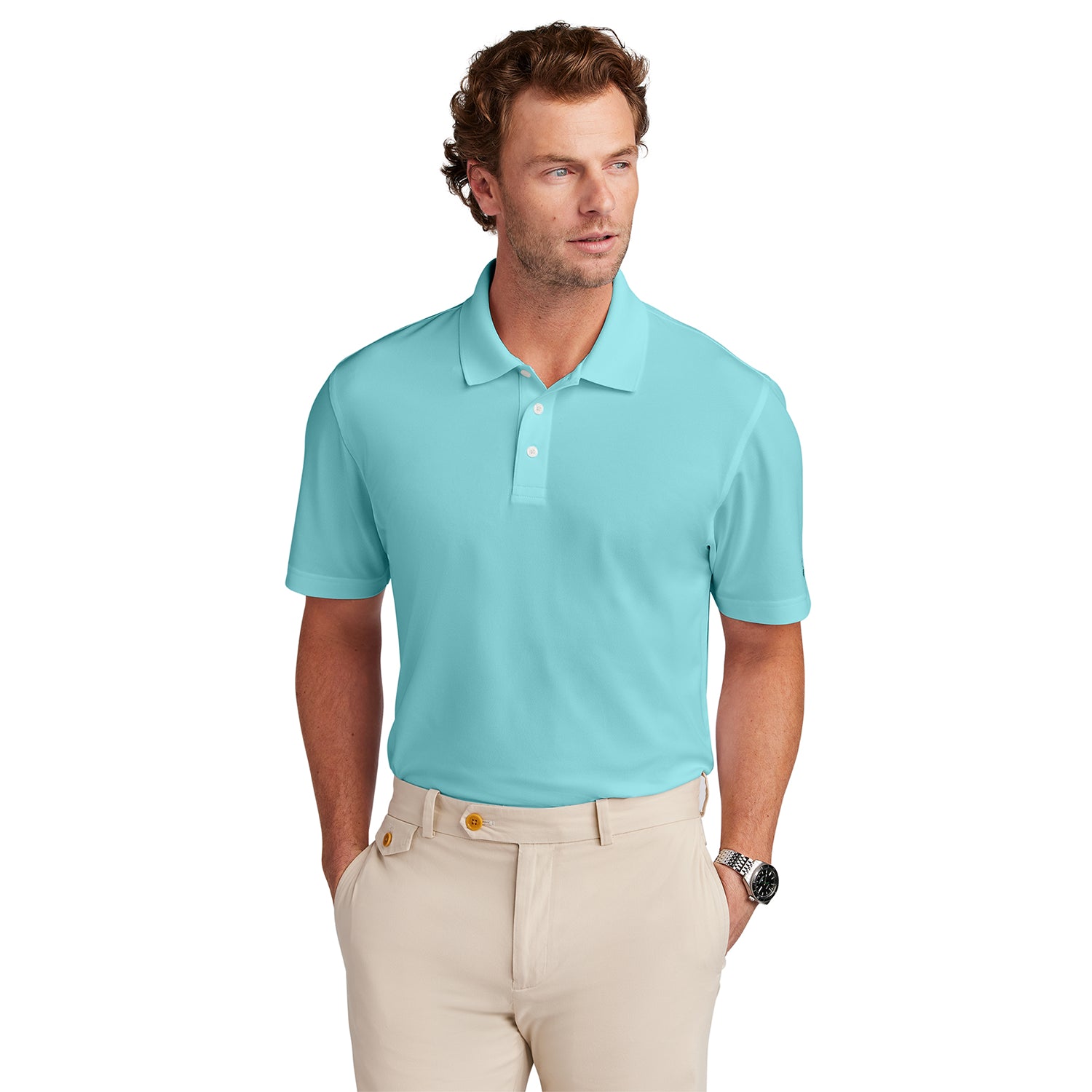 Brooks Brothers Mesh Pique Performance Embroidered Polo - Soft Mint Green