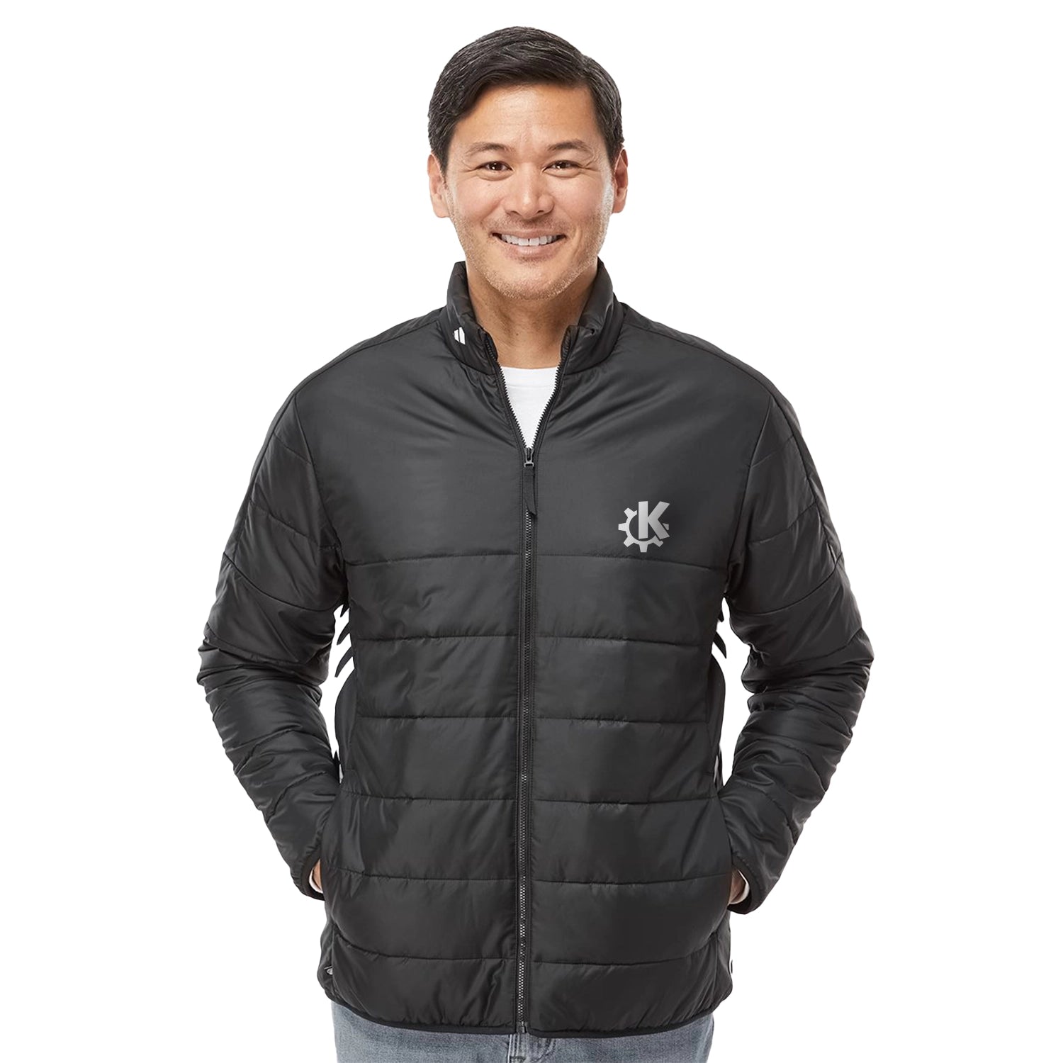 Adidas Puffer Embroidered Jacket - Black