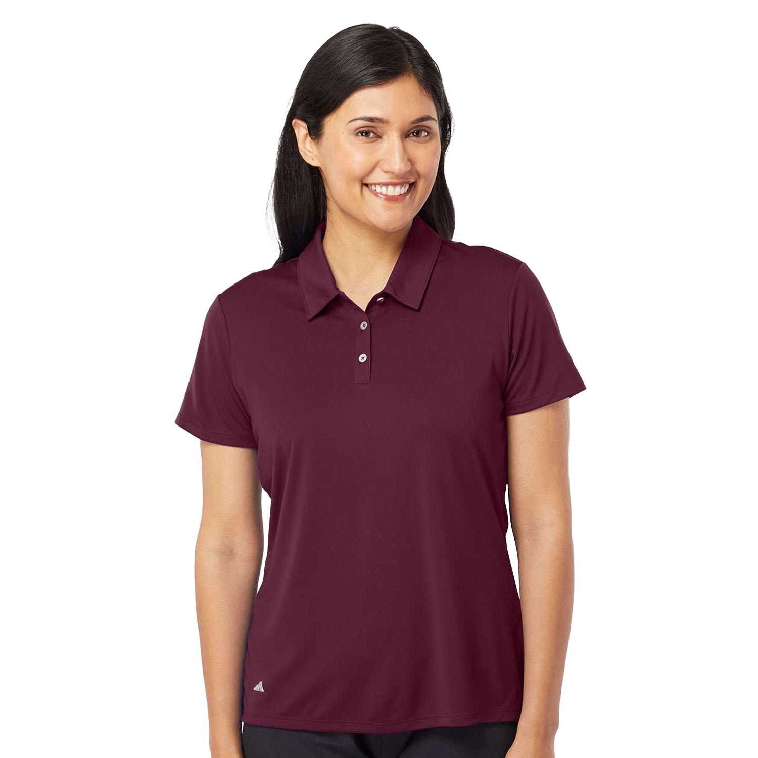 Adidas Women's Performance Embroidered Polo - Maroon Red