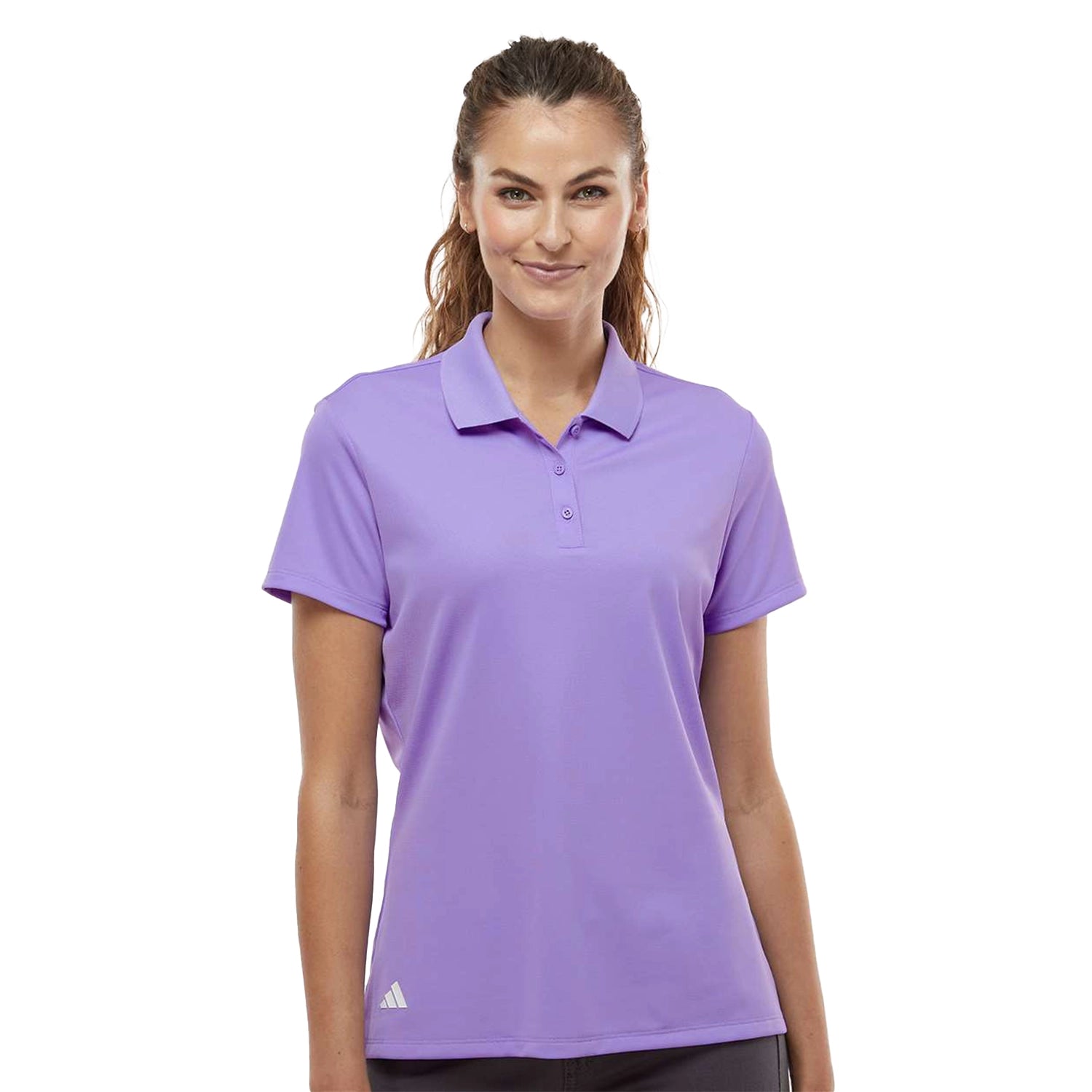 Adidas Women's Basic Sport Embroidered Polo - Light Flash Purple