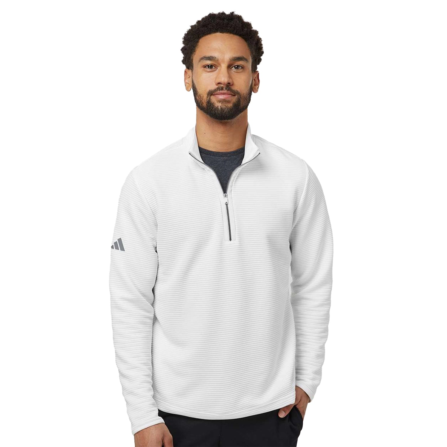Adidas Adidas Spacer Quarter-Zip Pullover Embroidered - Core White