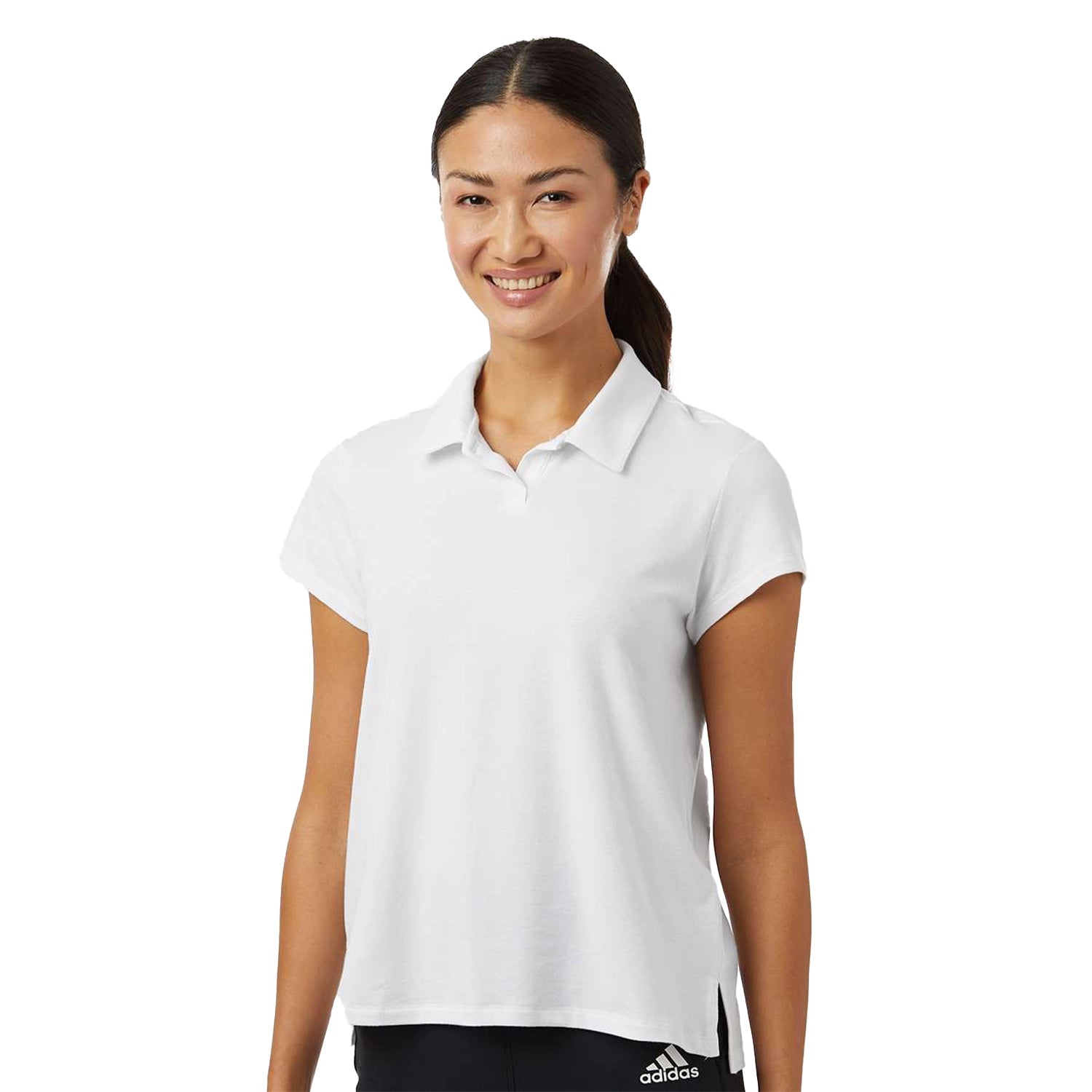 Adidas Women's Blend Embroidered Polo - White