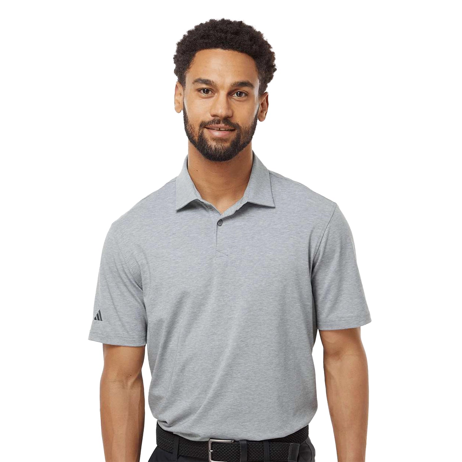 Adidas Adidas Blend Embroidered Polo - Grey Three Melange