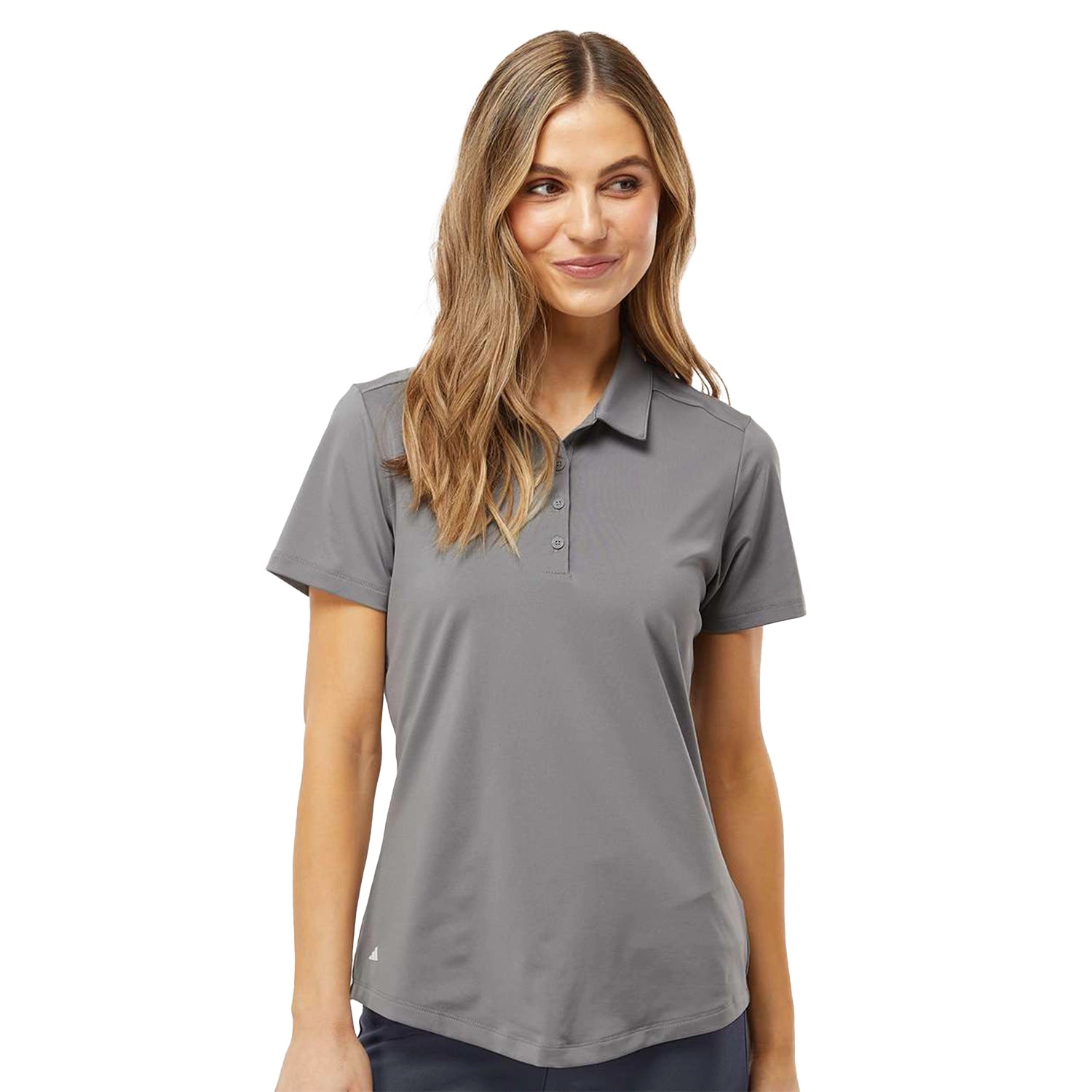 Adidas Women's Ultimate Solid Embroidered Polo - Grey Three