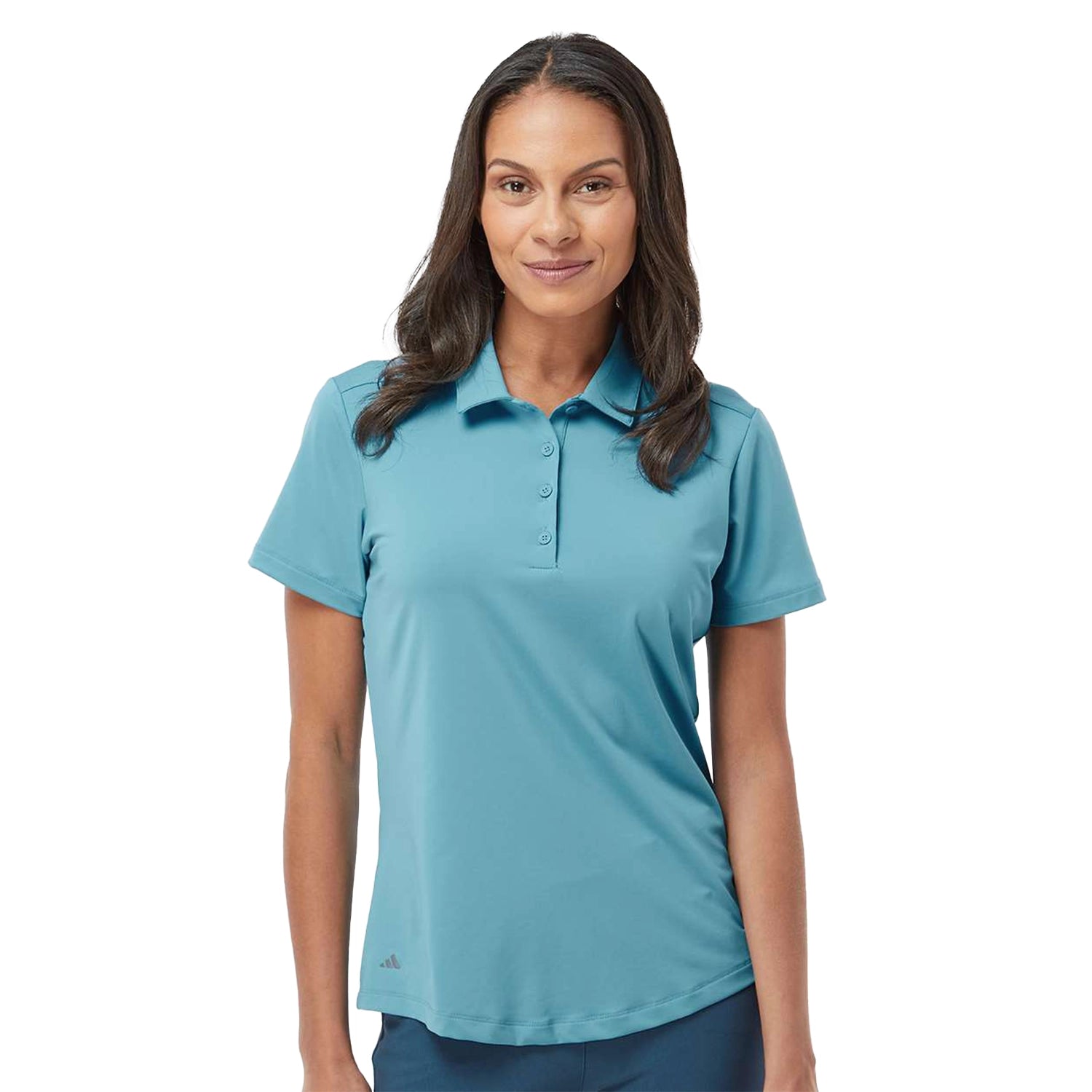 Adidas Women's Ultimate Solid Embroidered Polo - Hazy Blue