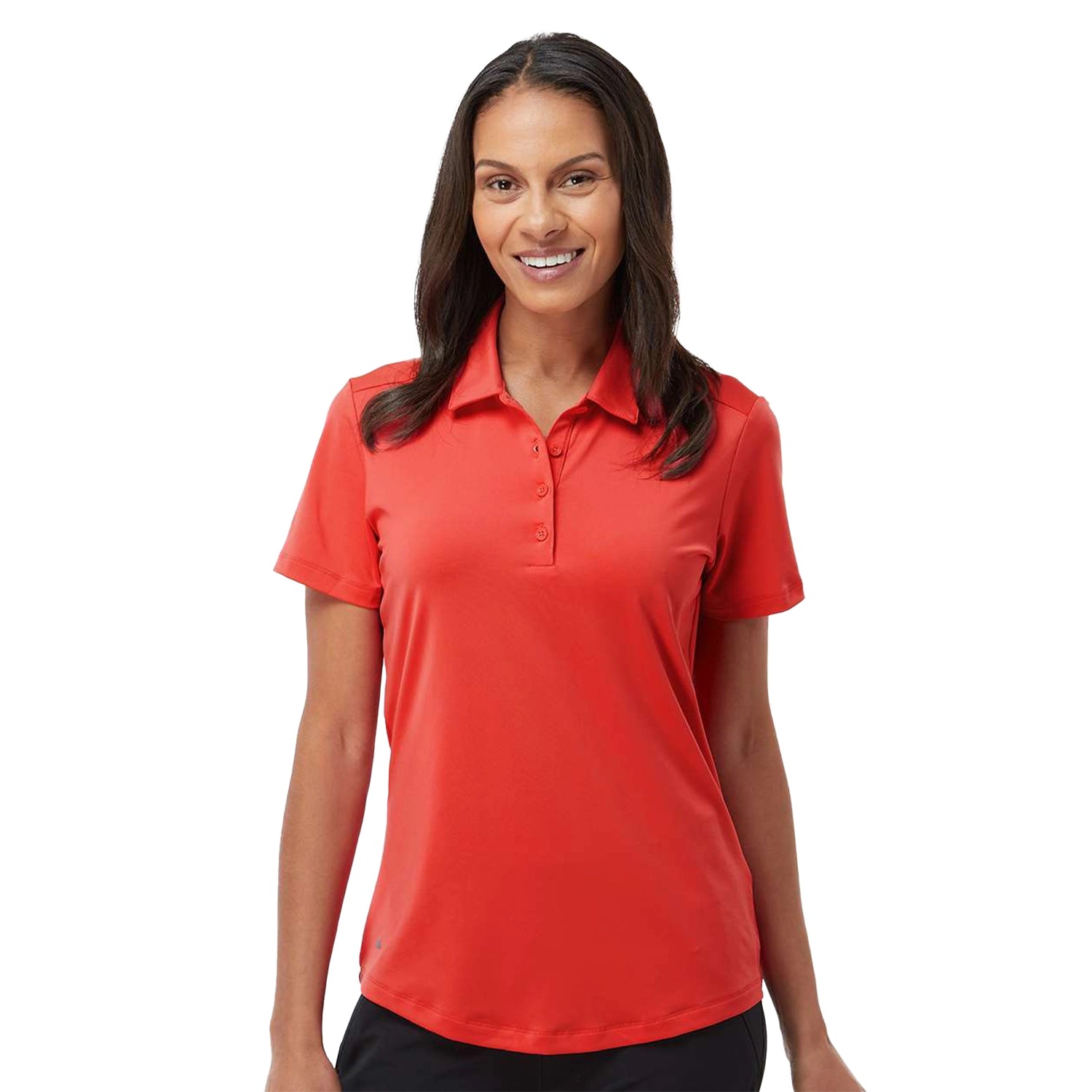 Adidas Women's Ultimate Solid Embroidered Polo - Real Coral Red