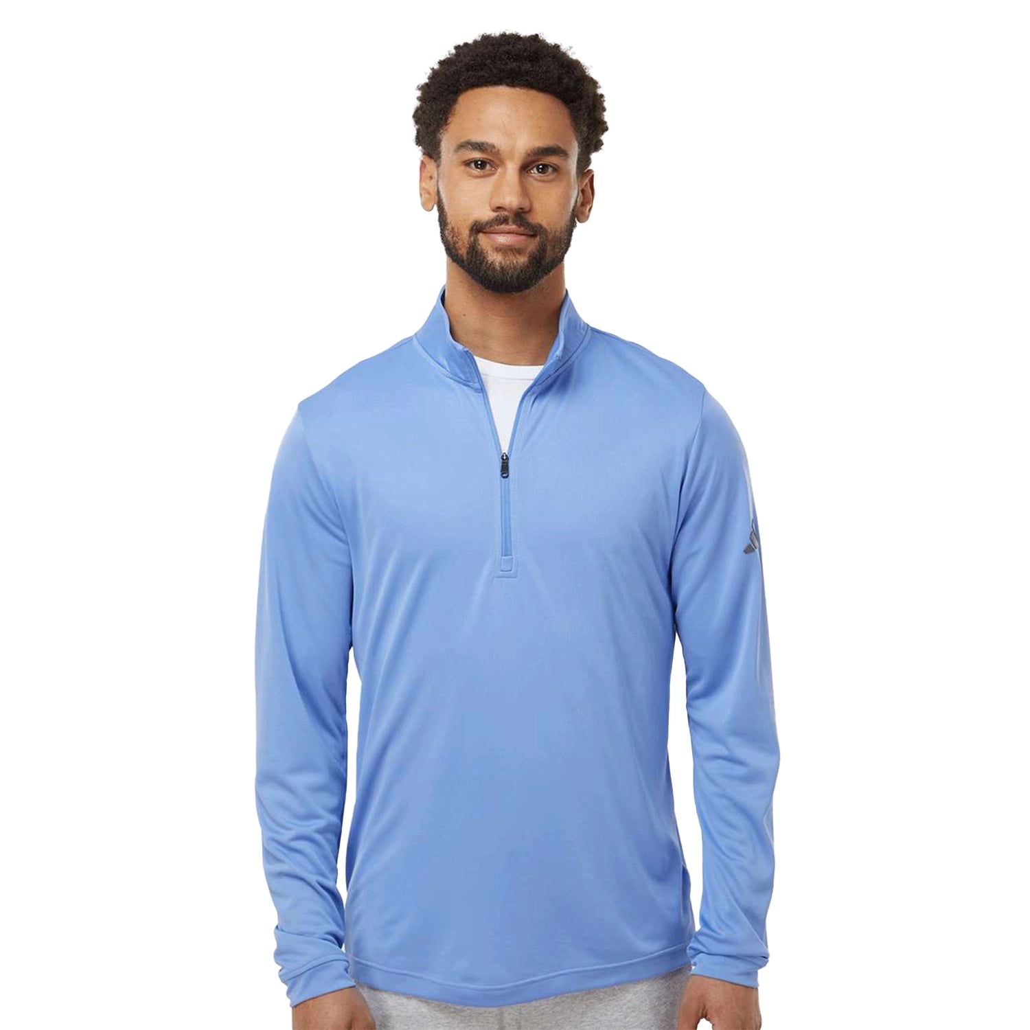 Adidas Lightweight Quarter-Zip Pullover Embroidered - Blue Fusion