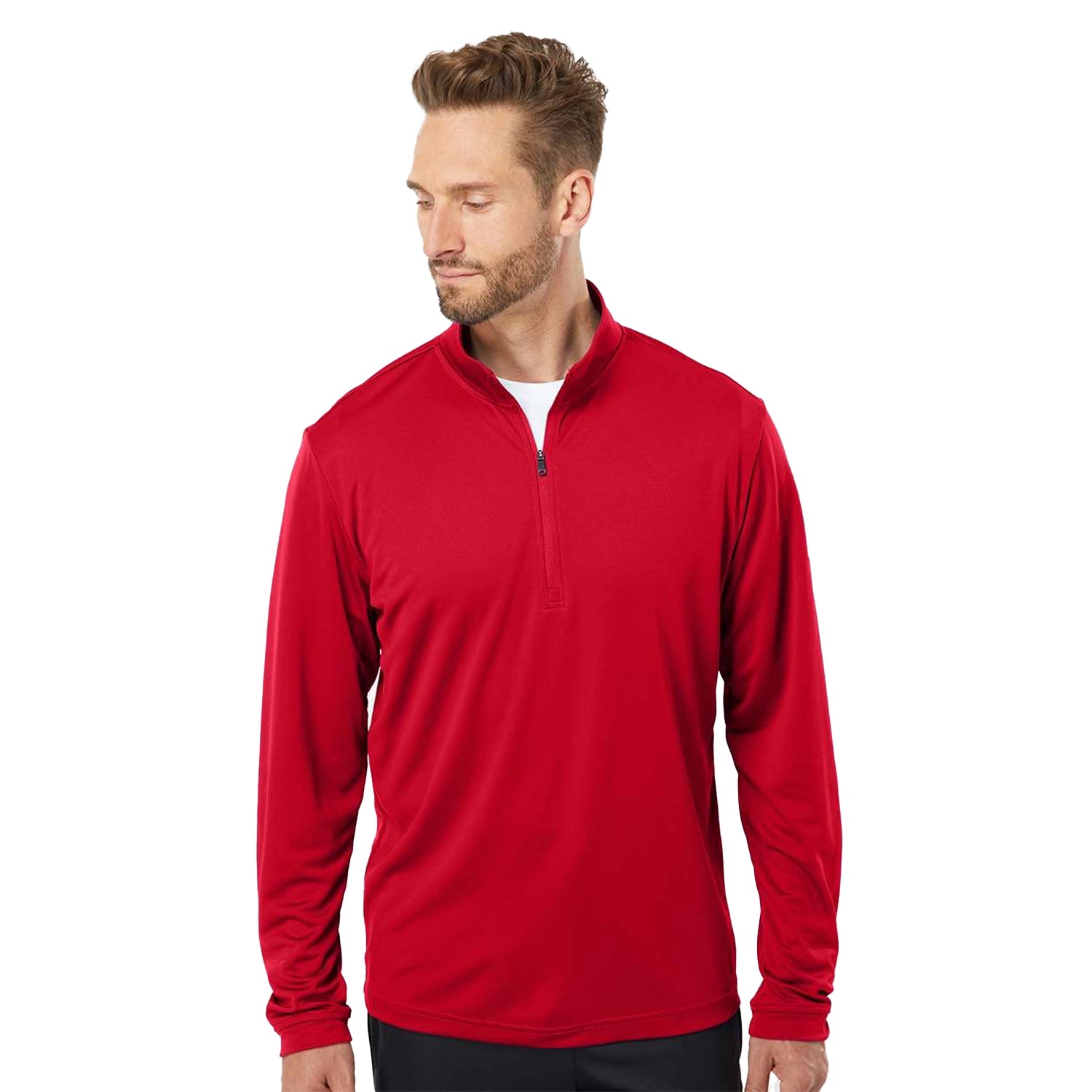 Adidas Lightweight Quarter-Zip Pullover Embroidered - Power Red