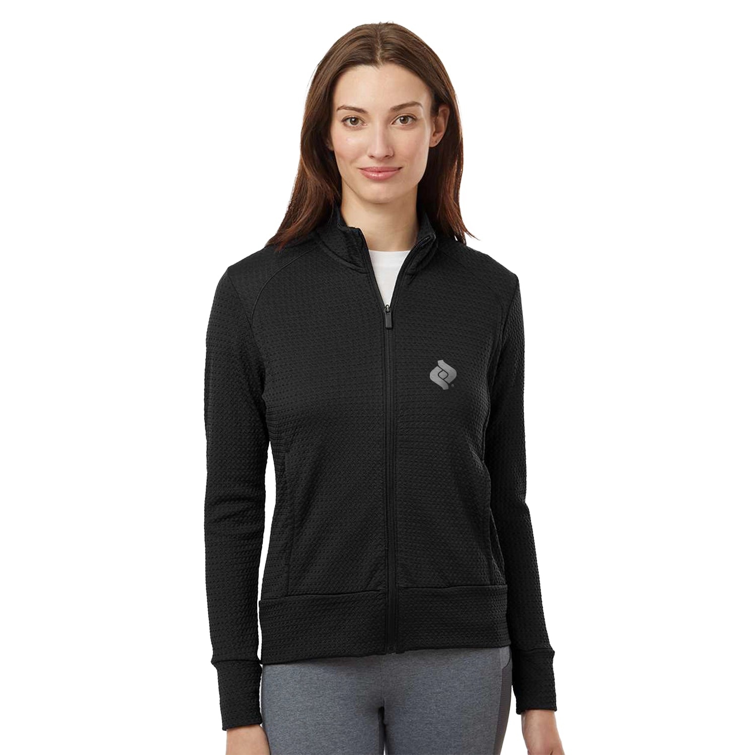 Adidas Women's Ultimate Textured Full-Zip Embroidered Jacket - Black