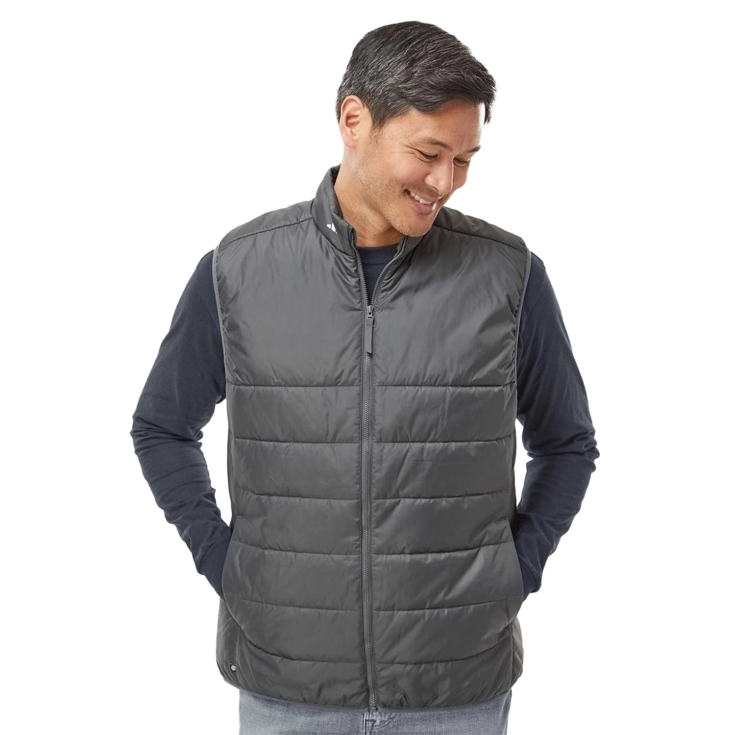 Adidas Puffer Embroidered Vest - Grey Five