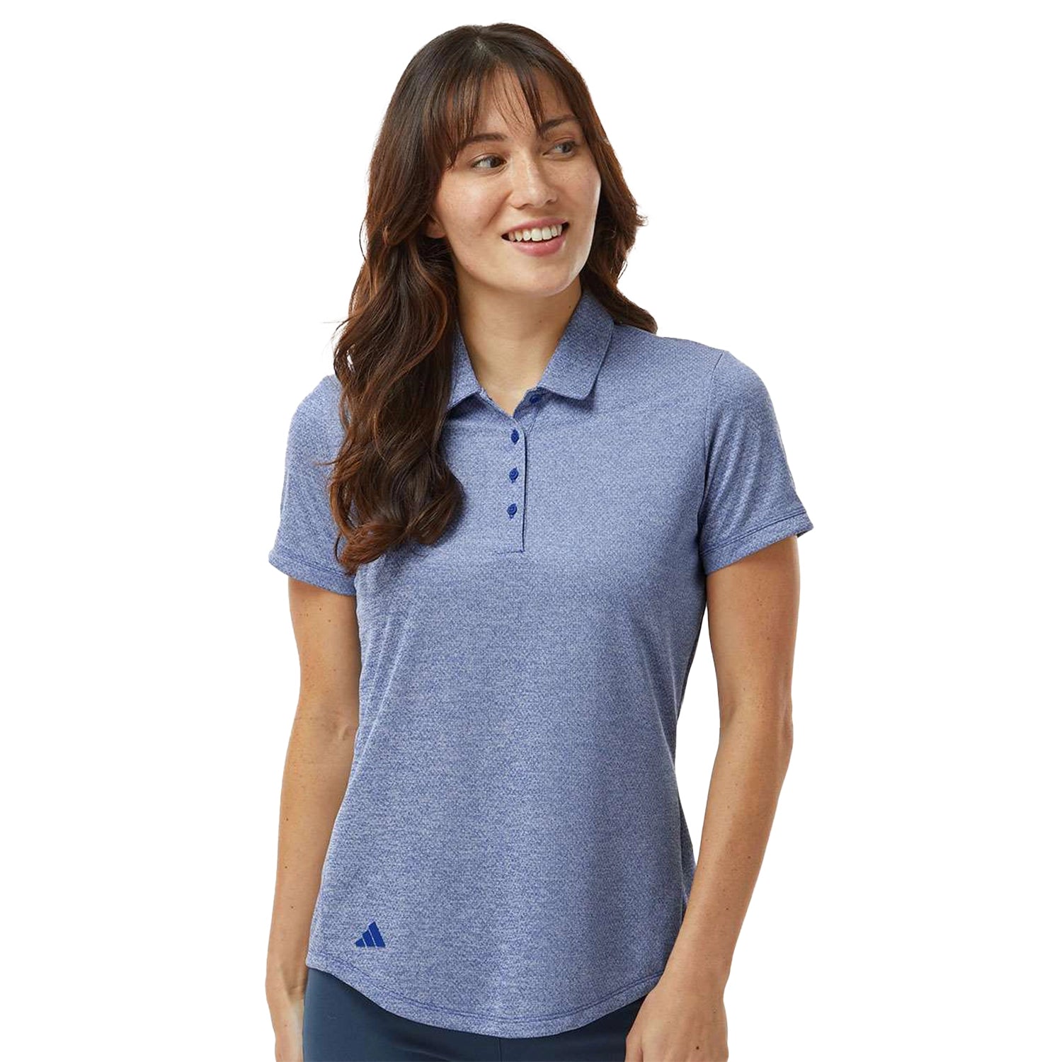 Adidas Women's Space Dyed Embroidered Polo - Collegiate Royal Blue Melange