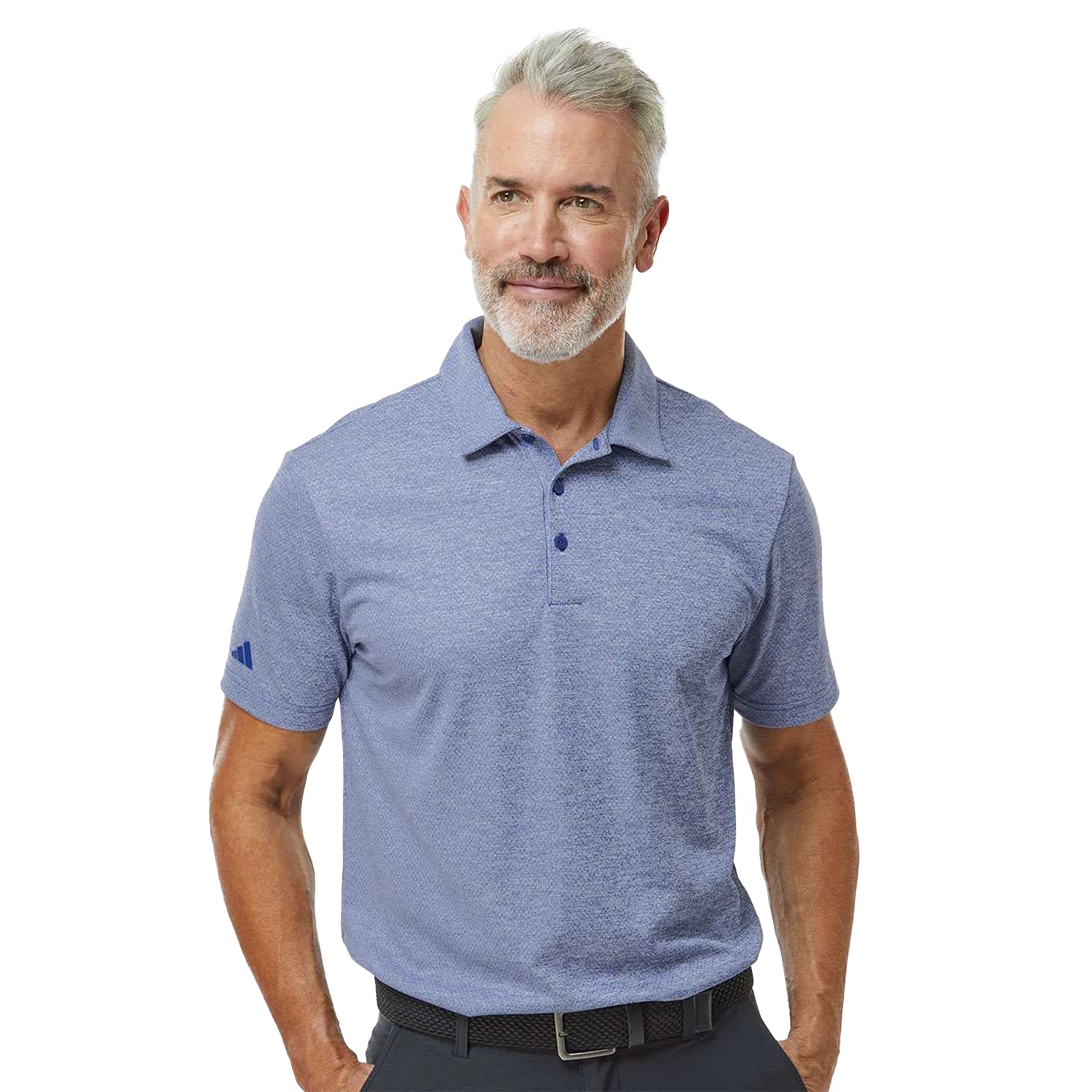 Adidas Space Dyed Embroidered Polo - Collegiate Royal Blue Melange