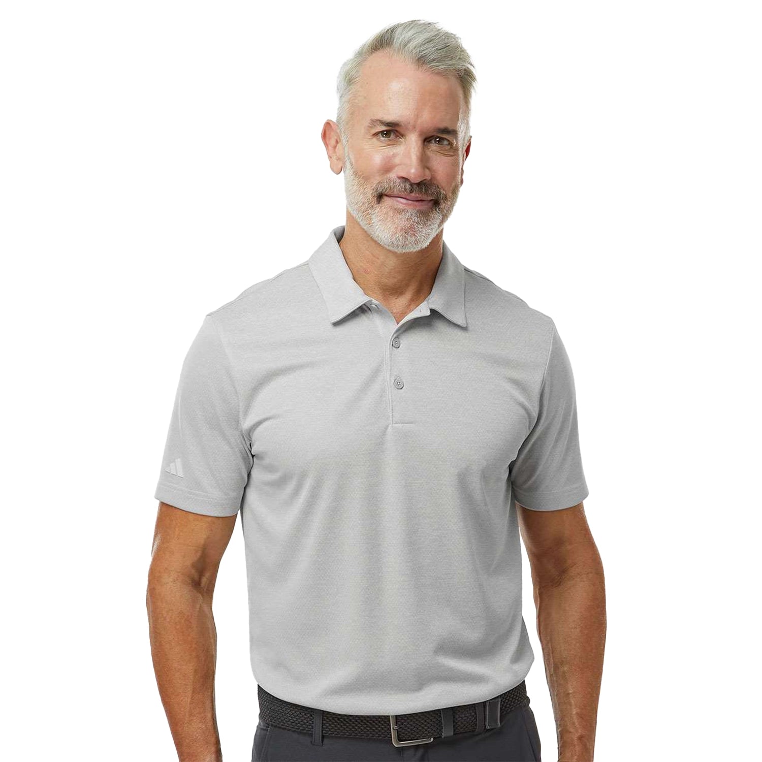 Adidas Space Dyed Embroidered Polo - Grey One Heather