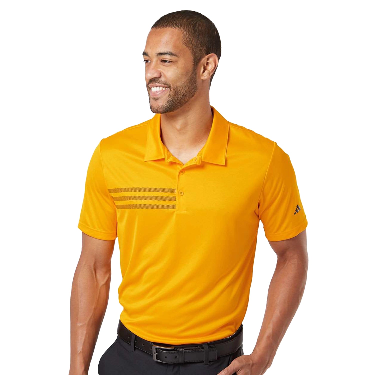 Adidas 3-Stripes Chest Embroidered Polo - Team Collegiate Gold/Black
