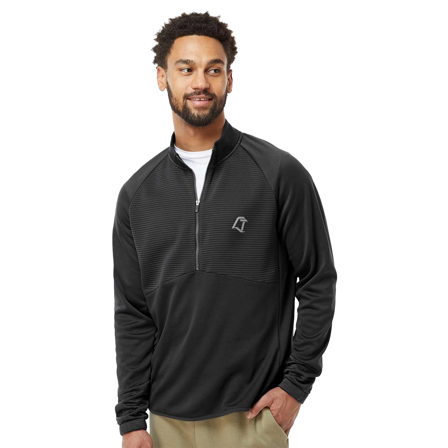Adidas Quarter-Zip Pullover Embroidered - Black