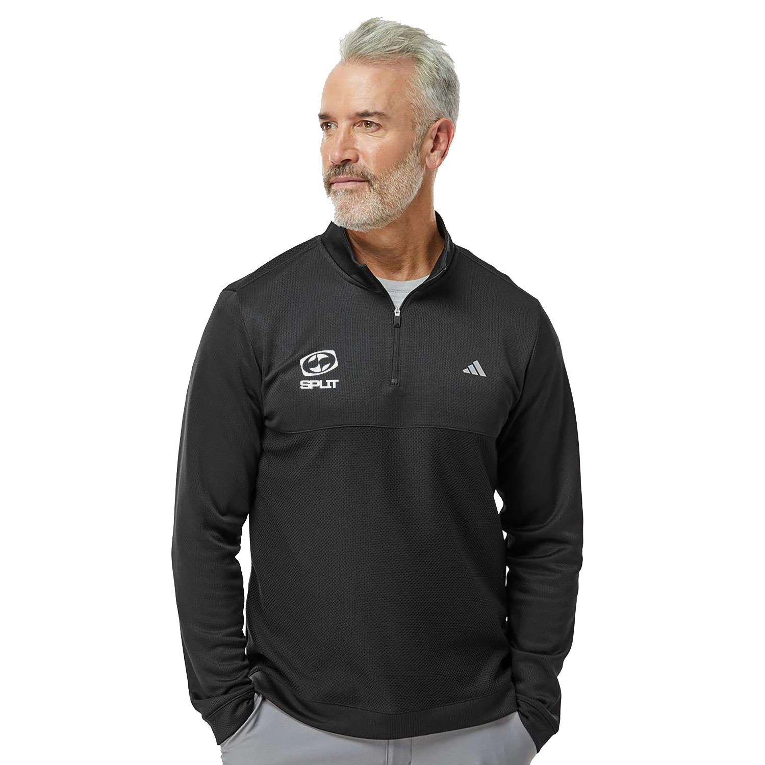 Adidas Ultimate365 Textured Quarter-Zip Pullover Embroidered - Black