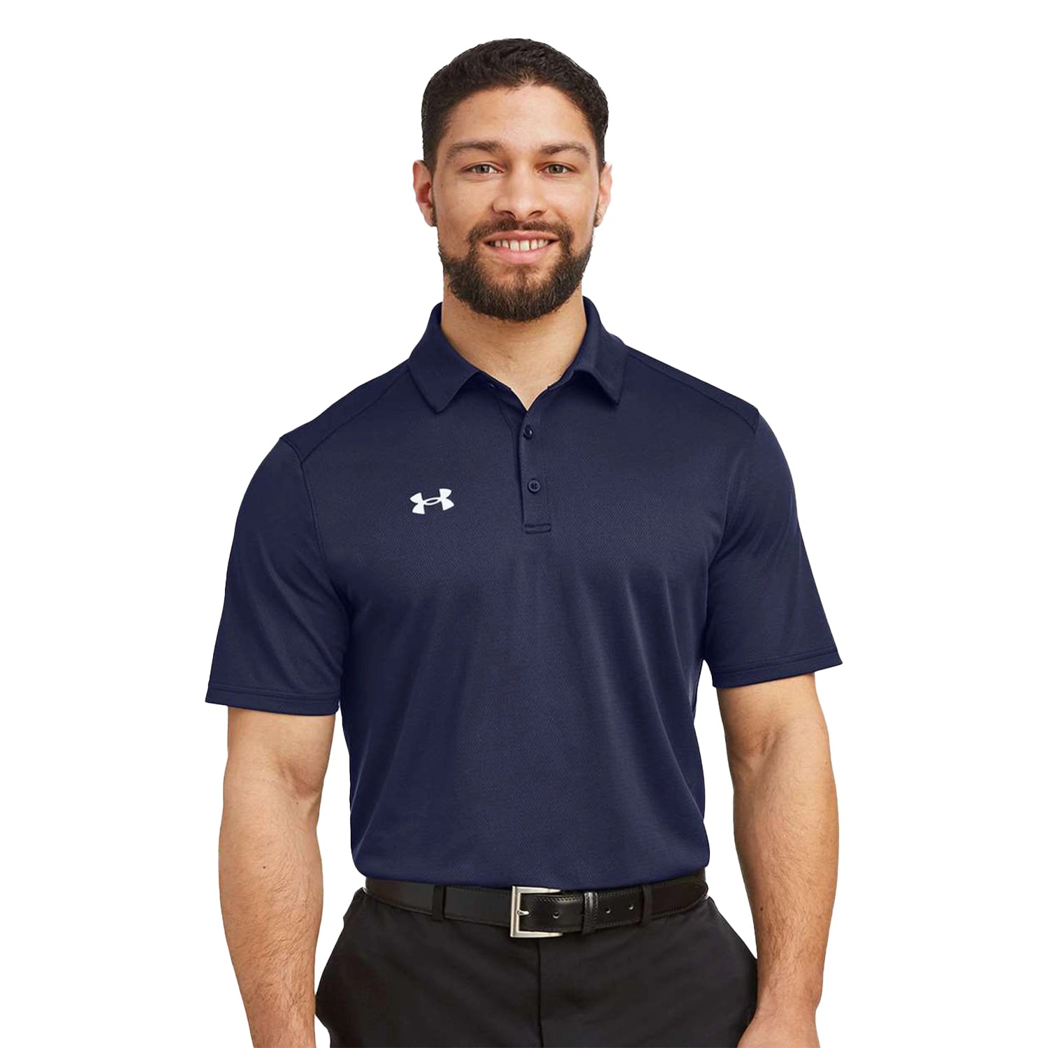 Under Armour Tech Embroidered Polo - Midnight Navy Blue/White