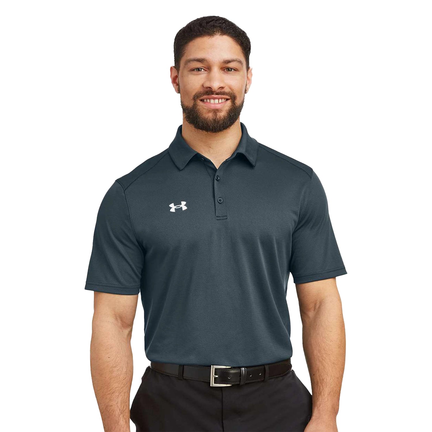 Under Armour Tech Embroidered Polo - Stealth Grey/White