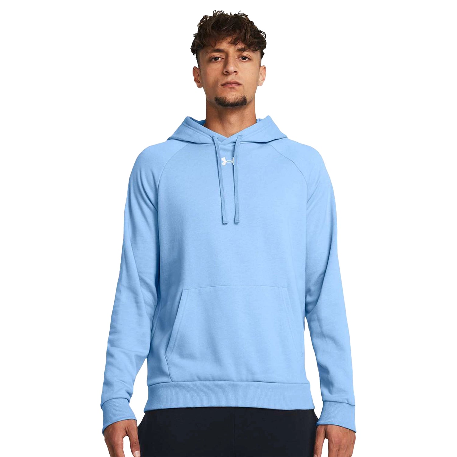 Under Armour - Rival Fleece Hooded Sweatshirt Decorated - Carolina Blue/White