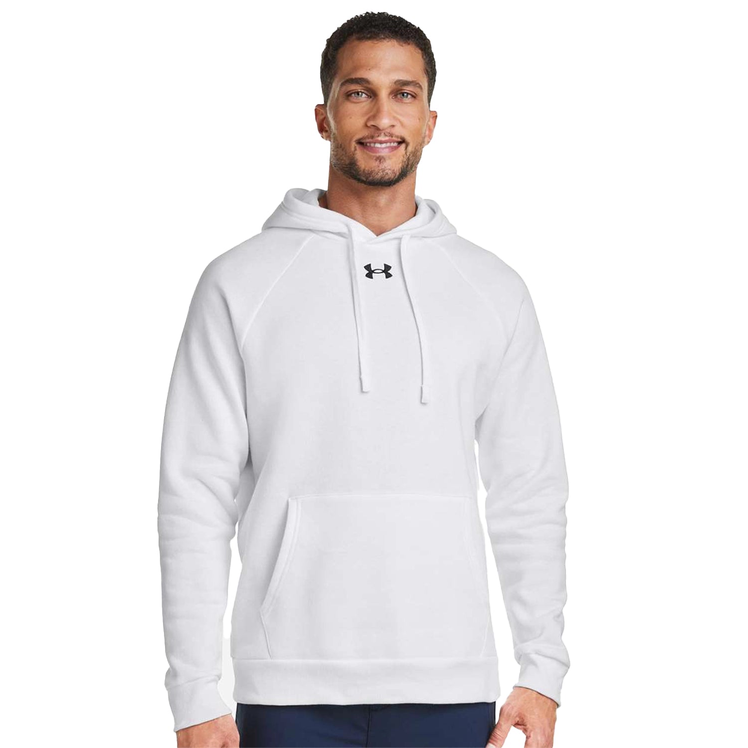 Under Armour - Rival Fleece Hooded Sweatshirt Decorated - White/Black