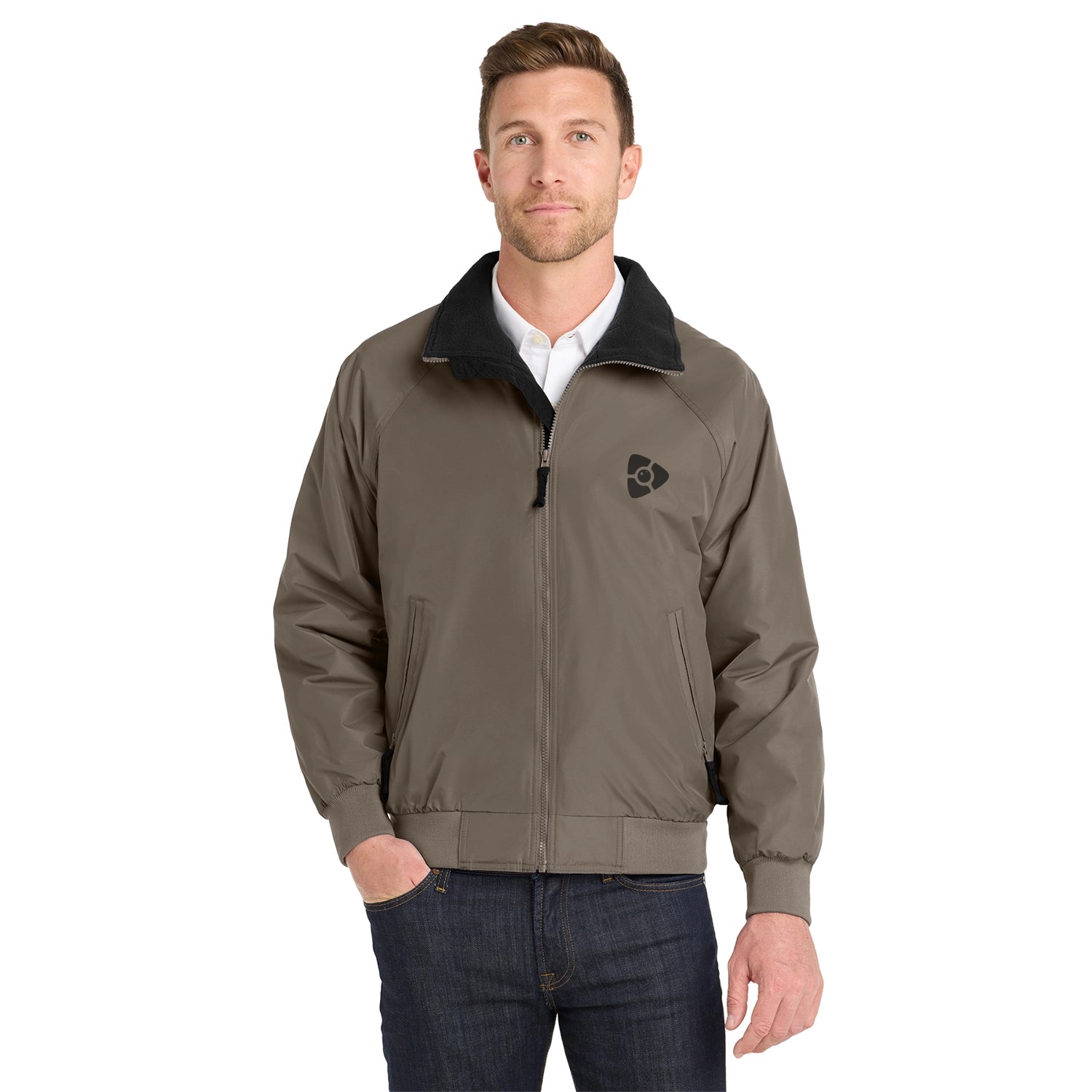 Port Authority Challenger Embroidered Jacket - Khaki Beige/True Black