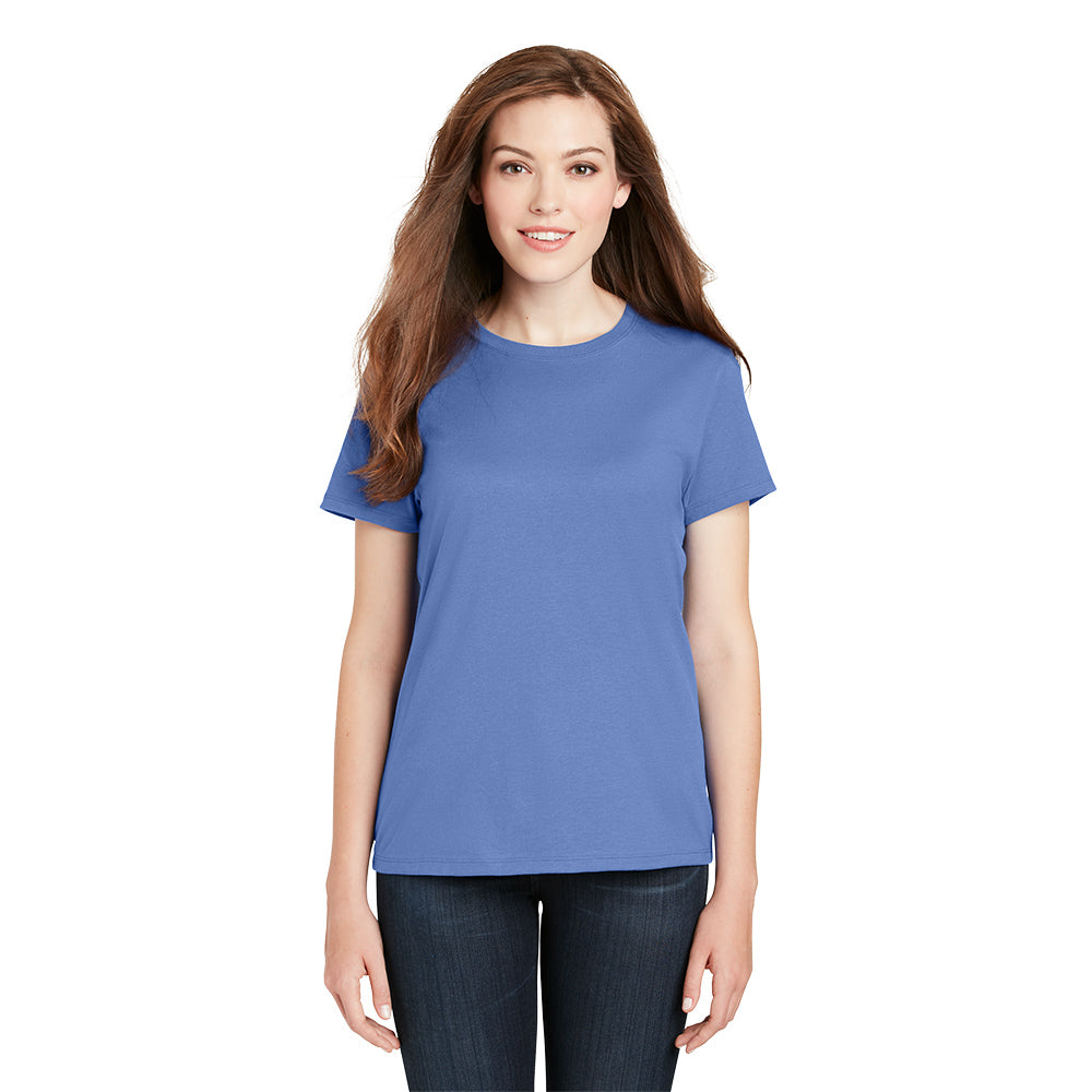 Hanes Women's Perfect-T Cotton T-Shirt Decorated - Carolina Blue (PMS 2129C)