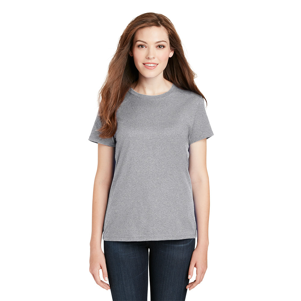 Hanes Women's Perfect-T Cotton T-Shirt Decorated - Light Steel Grey (PMS 656C)