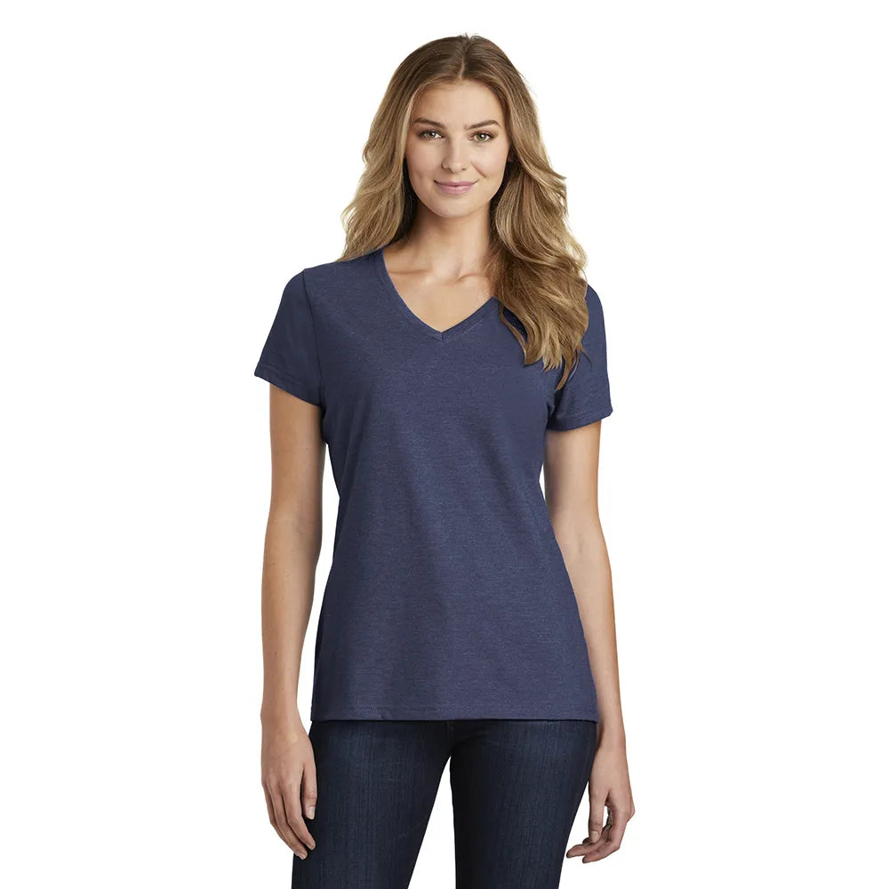 Port & Company Women's Fan Favorite Blend V-Neck Tee Decorated