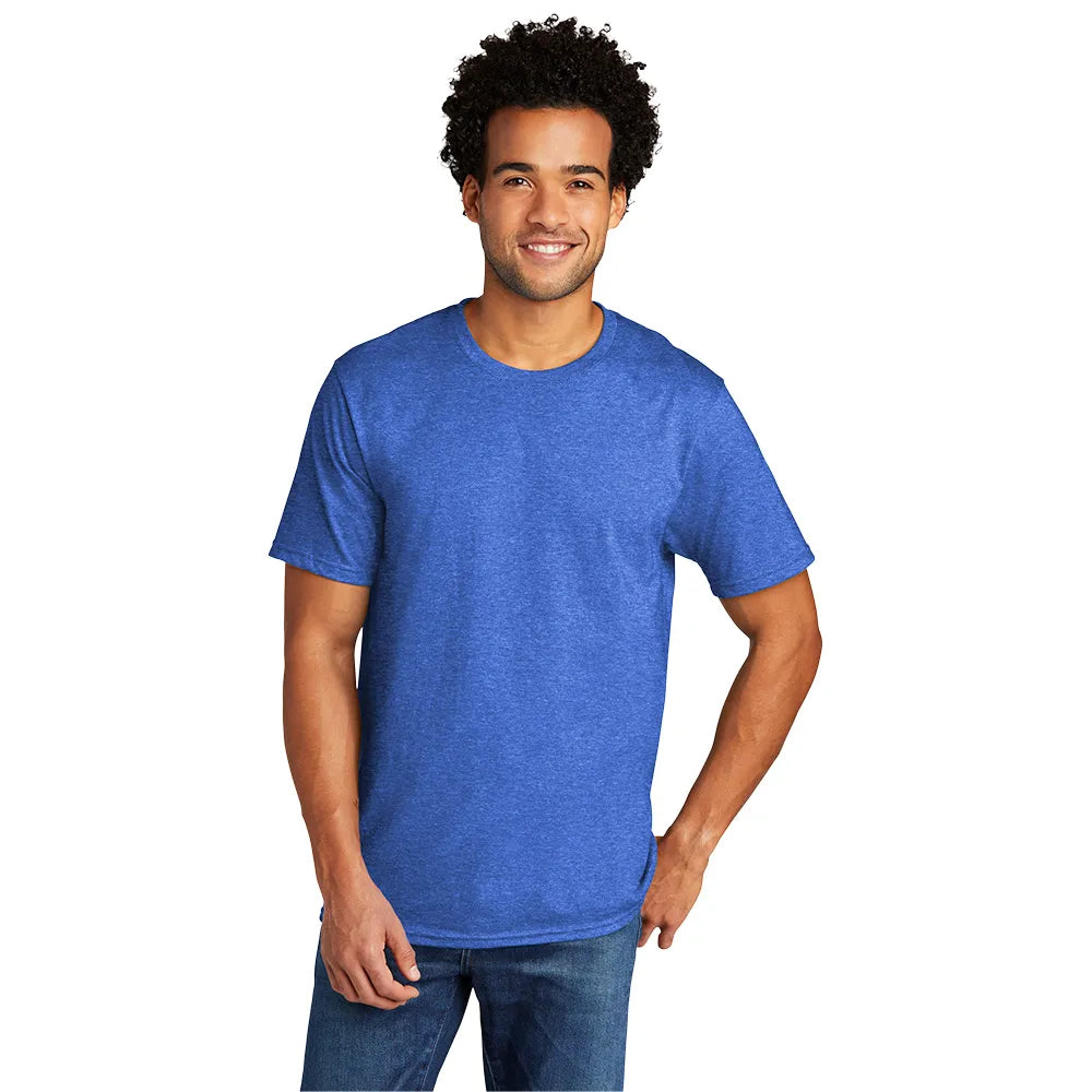 Port & Company Tri-Blend Tee Decorated - Heather Royal Blue