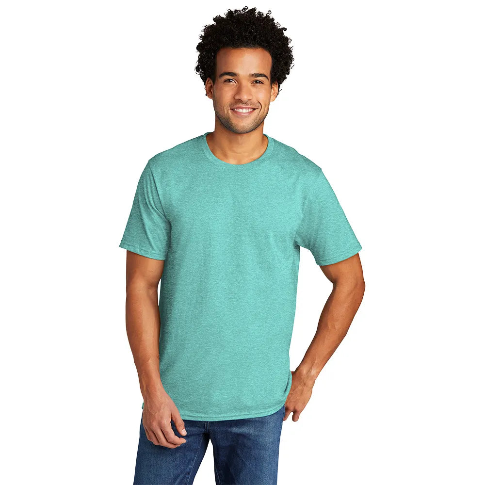 Port & Company Tri-Blend Tee Decorated - Vivid Teal Blue Heather