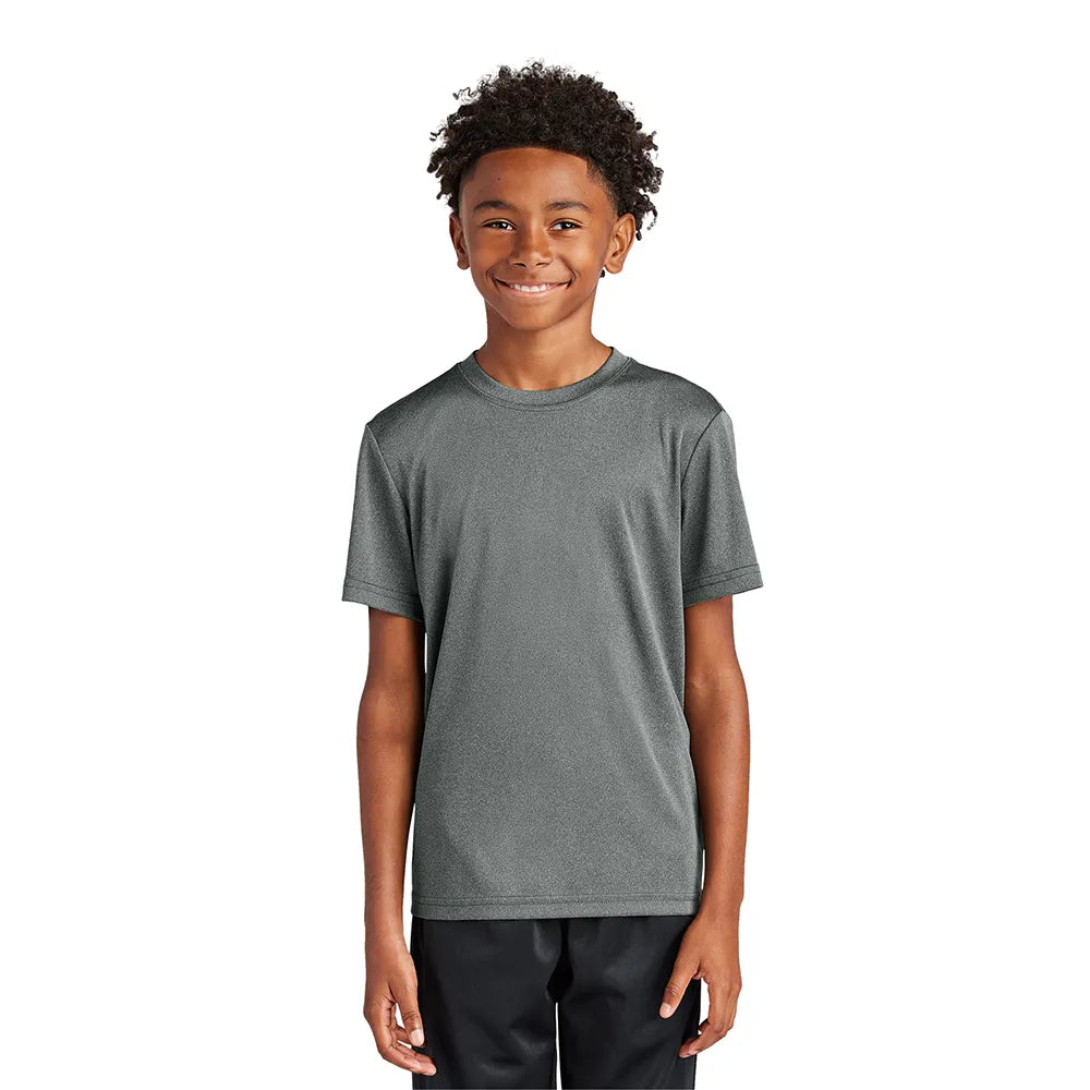 Sport-Tek Youth PosiCharge Competitor Tee Decorated - Iron Grey Heather (PMS 7540C)