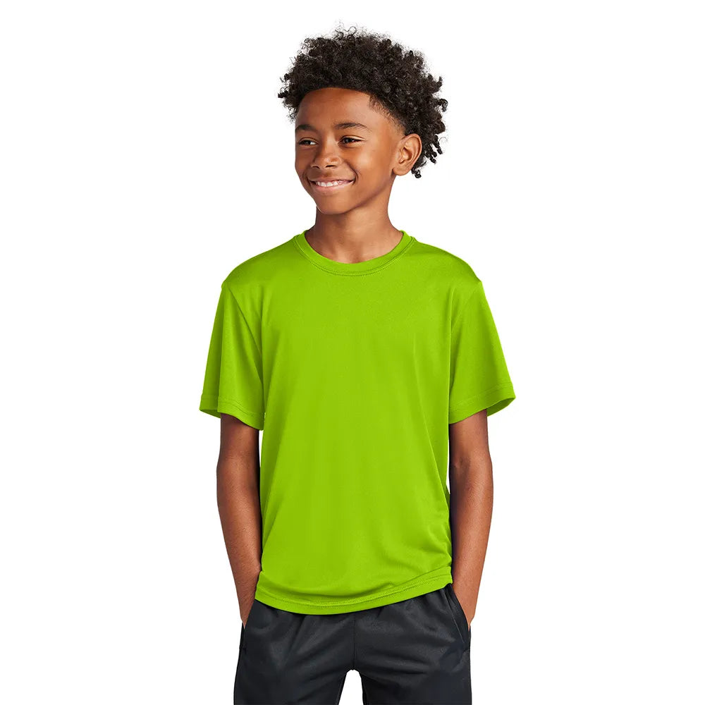 Sport-Tek Youth PosiCharge Competitor Tee Decorated - Lime Green Shock (PMS 375C)