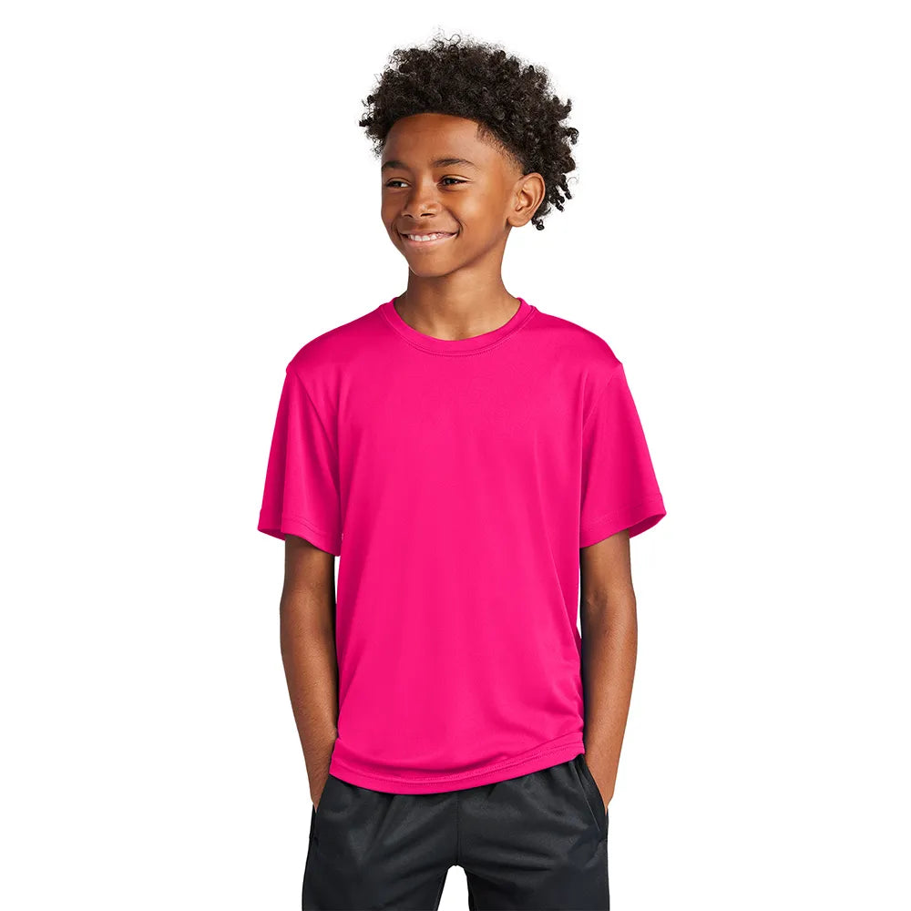 Sport-Tek Youth PosiCharge Competitor Tee Decorated - Pink Raspberry (PMS 7425C)