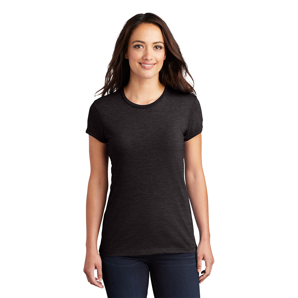 District Women’s Fitted Perfect Tri Tee Decorated - Grey Frost