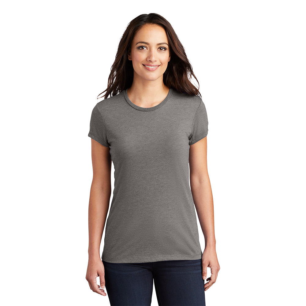 District Women’s Fitted Perfect Tri Tee Decorated - Heathered Grey Charcoal