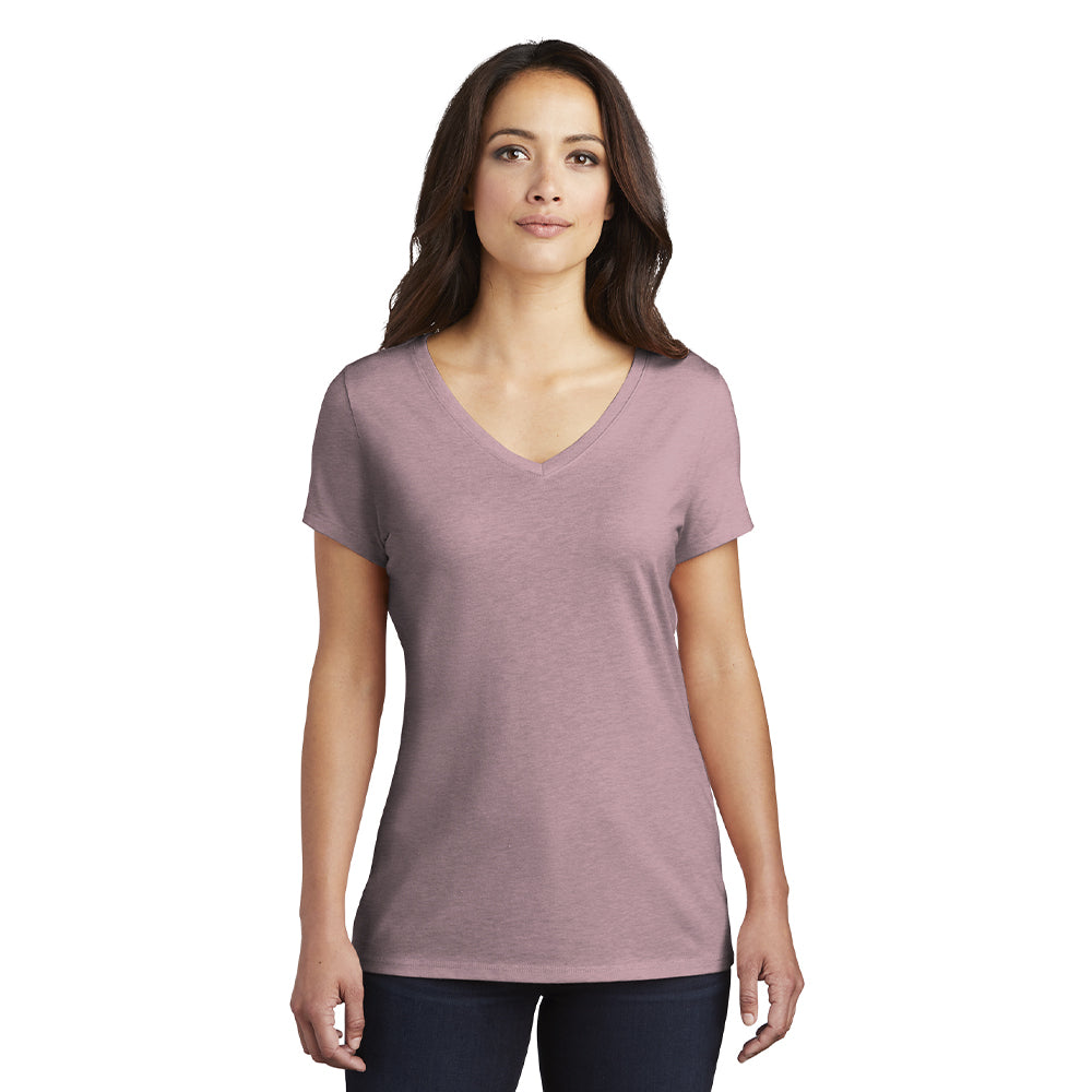 District Women’s Perfect Tri V-Neck Tee Decorated - Heathered Lavender Purple