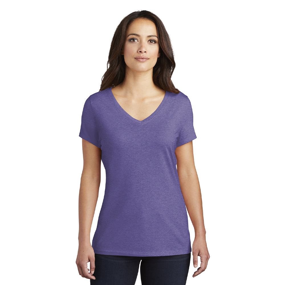 District Women’s Perfect Tri V-Neck Tee Decorated - New Navy Blue