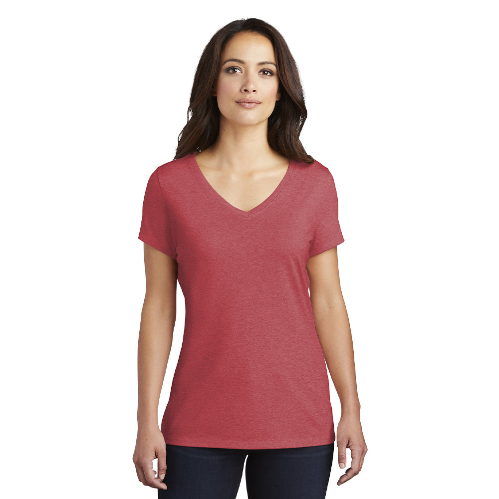 District Women’s Perfect Tri V-Neck Tee Decorated - Purple Frost