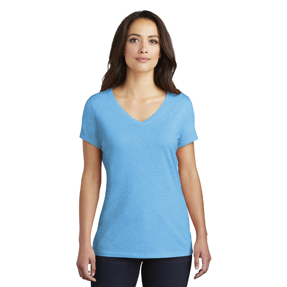 District Women’s Perfect Tri V-Neck Tee Decorated - Royal Blue Frost