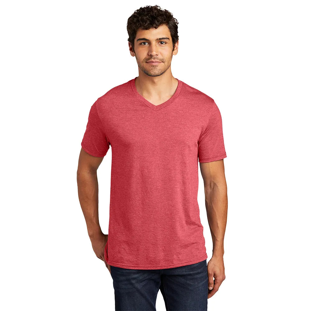 District Perfect Tri V-Neck Tee Decorated - Red Frost