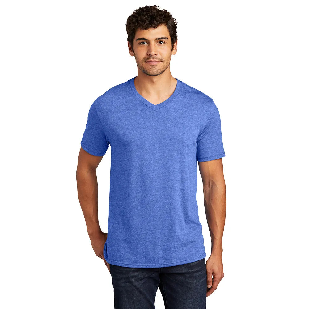 District Perfect Tri V-Neck Tee Decorated - Royal Blue Frost