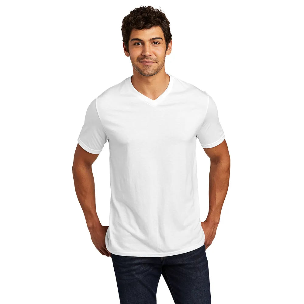 District Perfect Tri V-Neck Tee Decorated - White